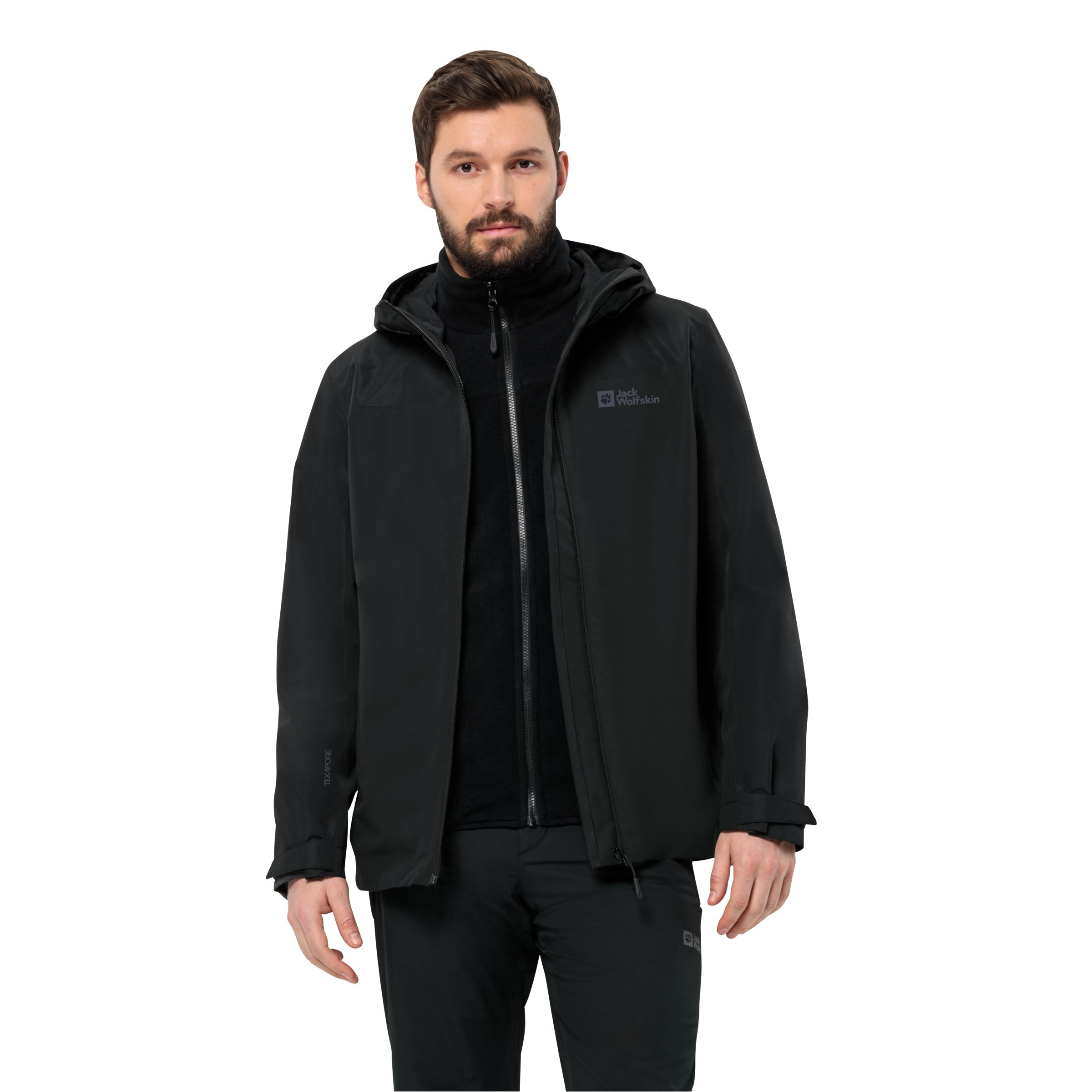 Jack Wolfskin 3-in-1-Funktionsjacke "TAUBENBERG 3IN1 JKT M", mit Kapuze, mit wasserabweisenden Reißverschlüssen