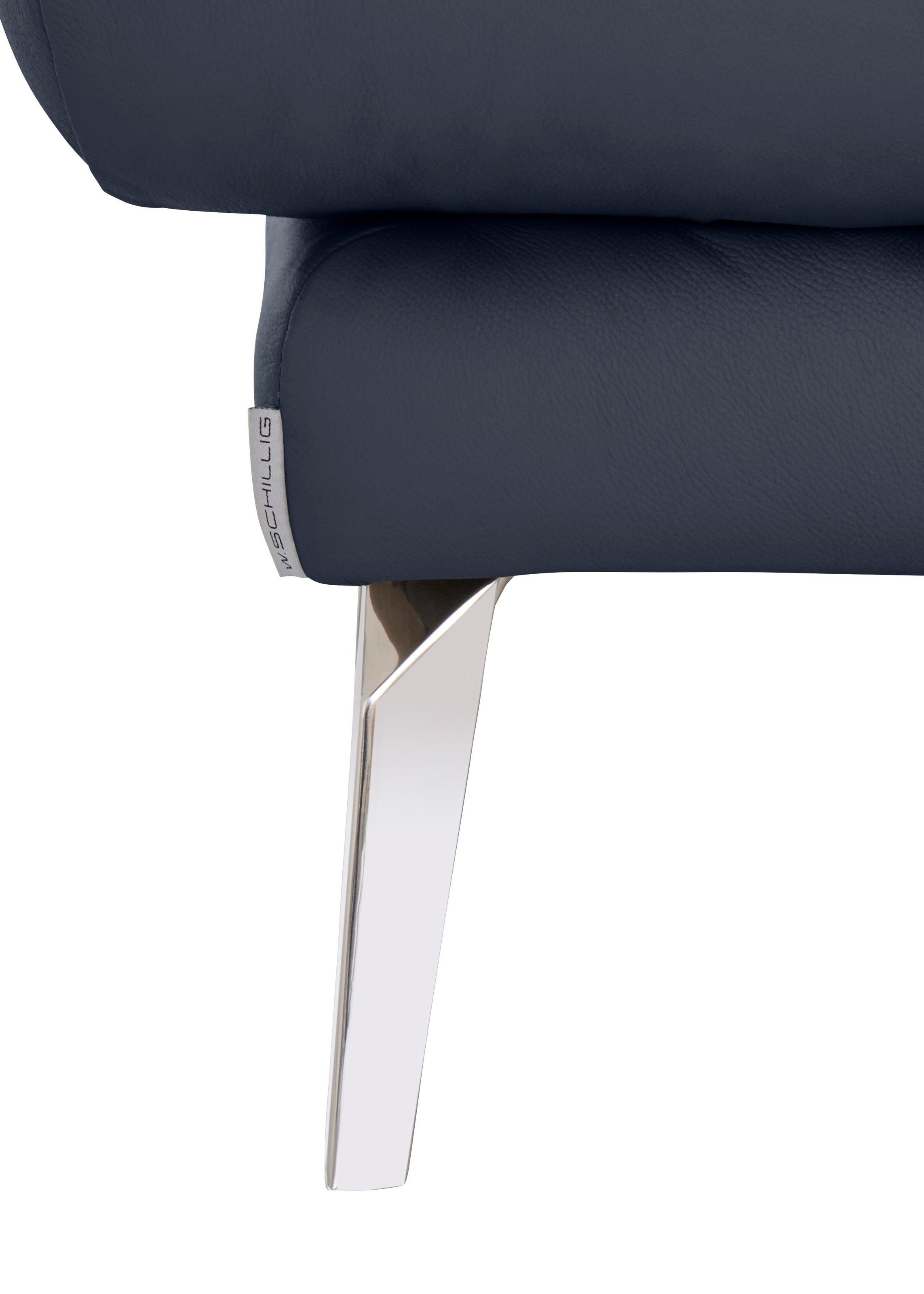 W.SCHILLIG Hocker »softy«, mit dekorativer Heftung im Sitz, Füße Chrom glänzend