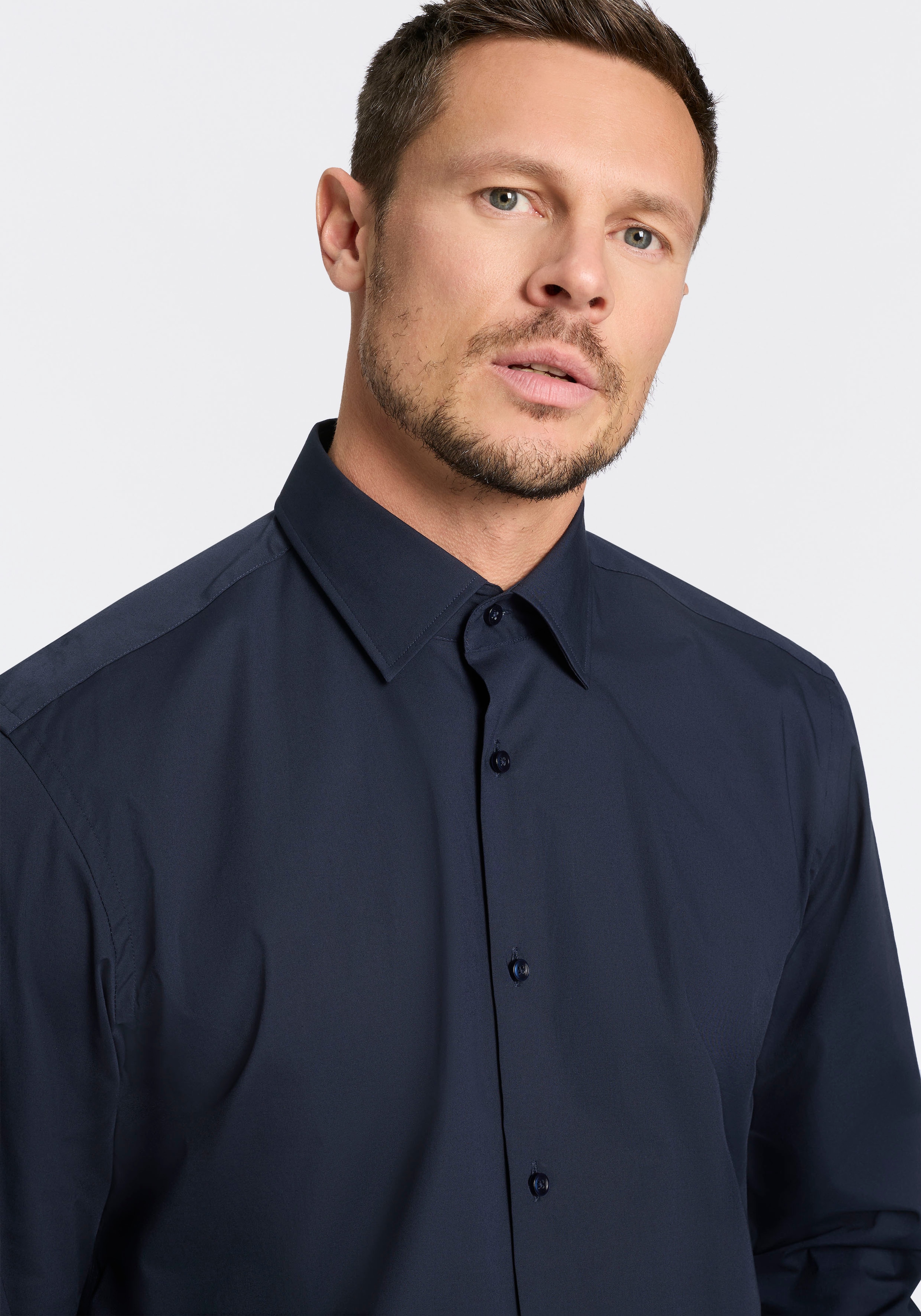 BOSS Businesshemd Kentkragen, Regular Fit, bügelleichte Qualität