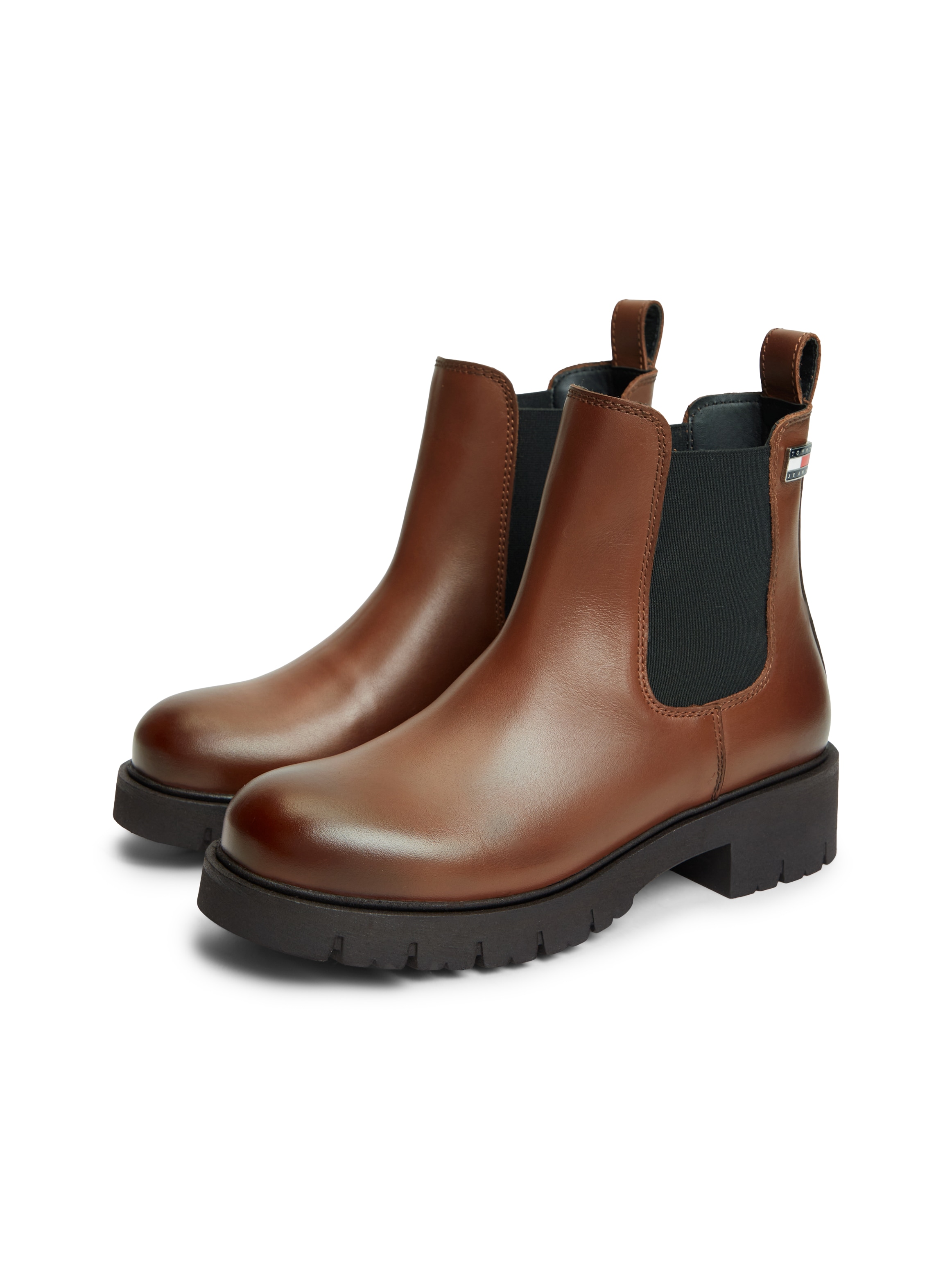 Tommy Jeans "TJW CLEATED CHELSEA BOOTS" Blockabsatz, Schlupfboots mit zweckmäßiger Anziehlasche