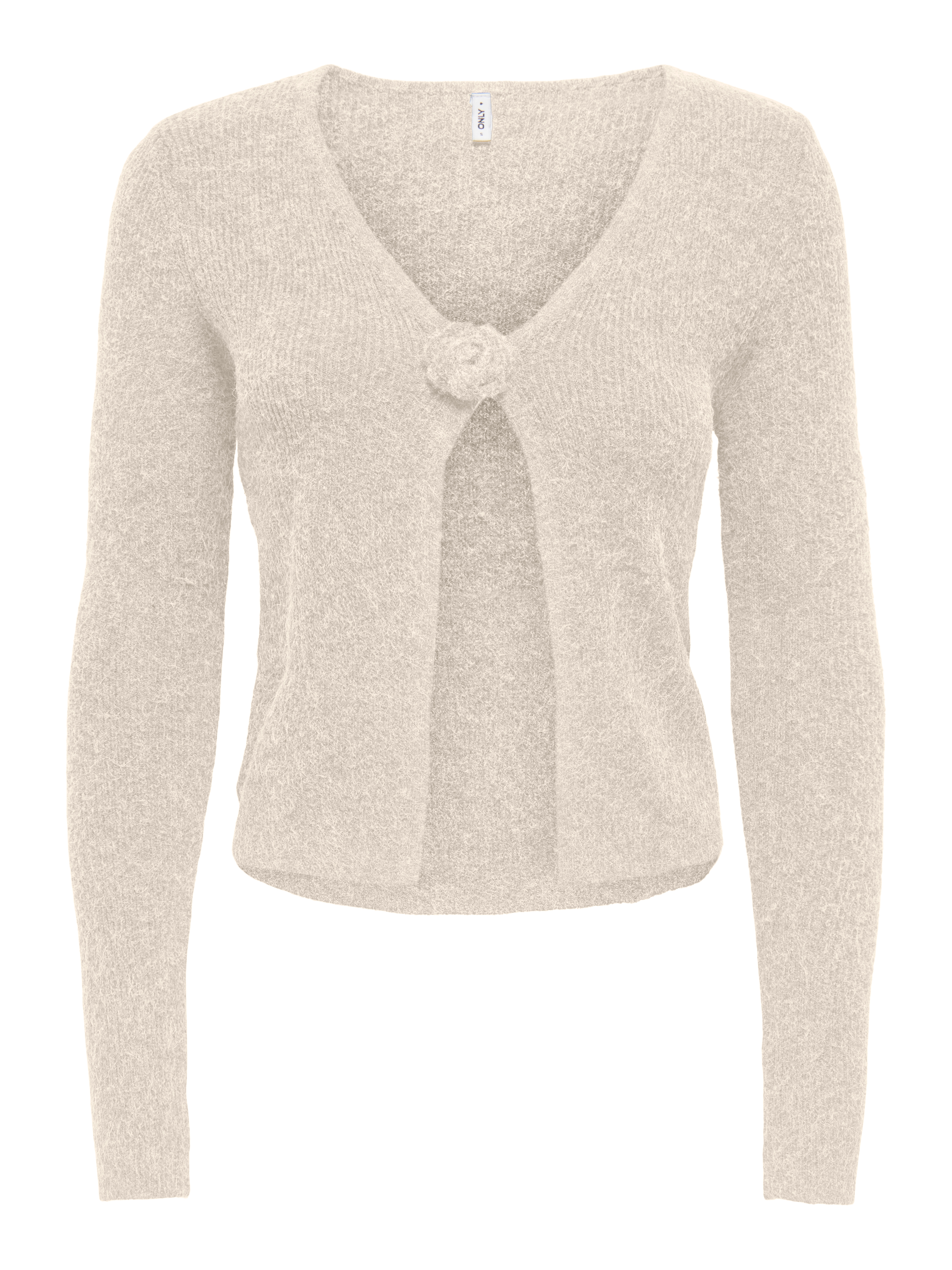 ONLY Strickjacke "ONLRICA LS RIB FLOWER CARDI CC KNT" Materialmix, regular fit