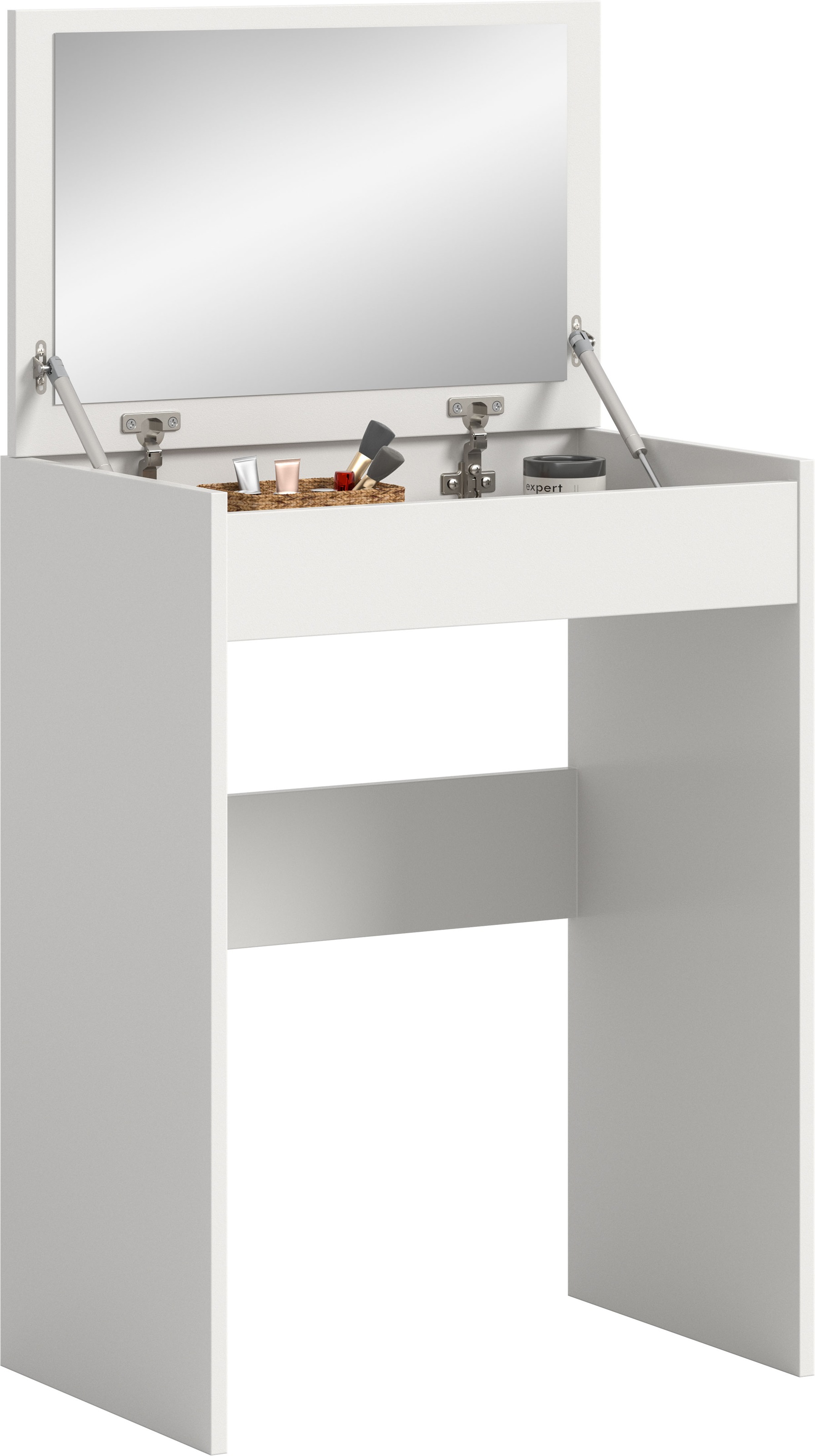 welltime Schminktisch "MIRA, Breite 62cm, aufklappbar mit Innenspiegel & Stauraumfach" Kosmetiktisch, Frieserkommode, Schreibtisch, Home-Office-Schreibtisch