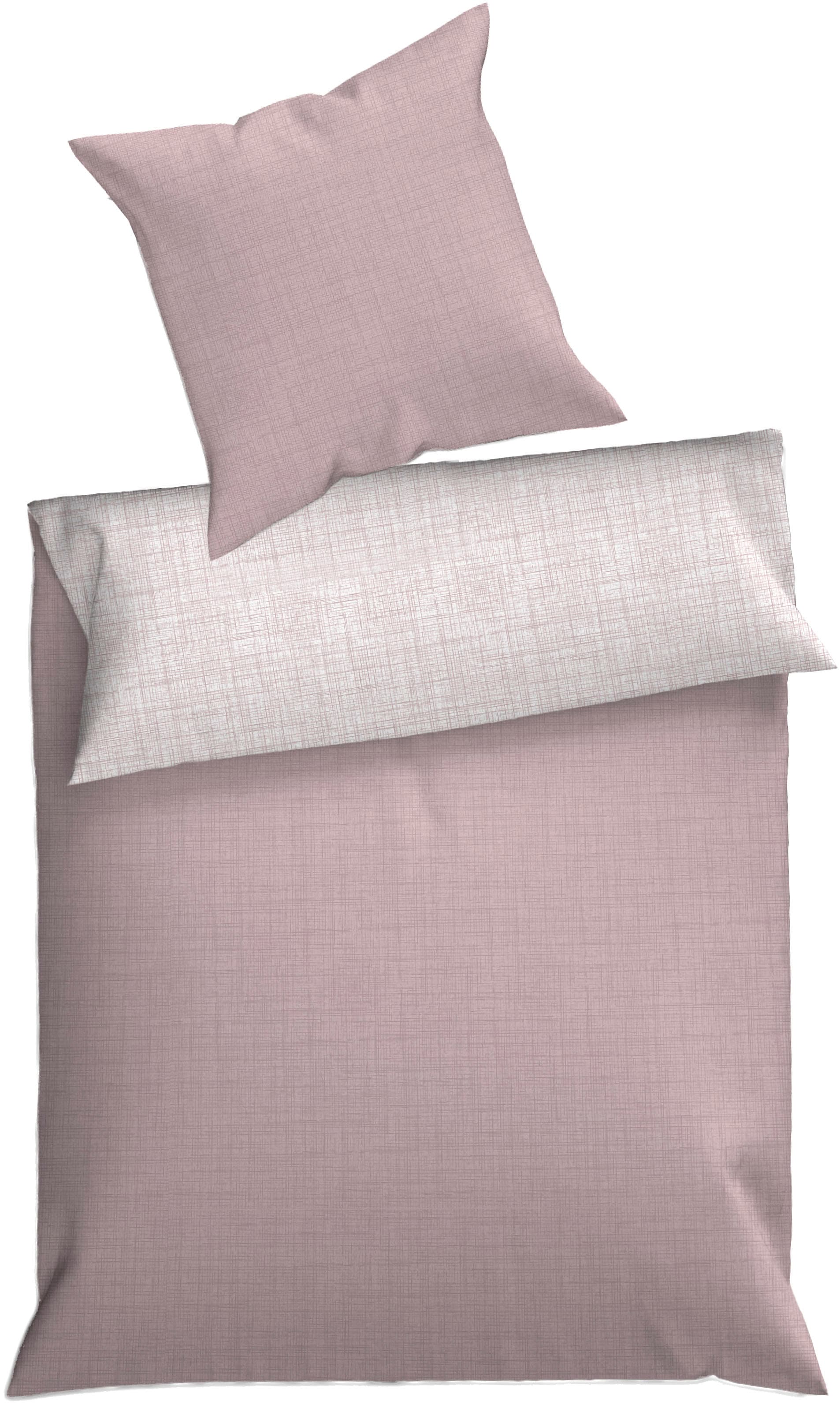 Dyckhoff Wendebettwäsche "Uni" 2 Stk. Baumwolle, Renforcé, 100x135, Baby, Unifarben Meerblau, Reißverschluss