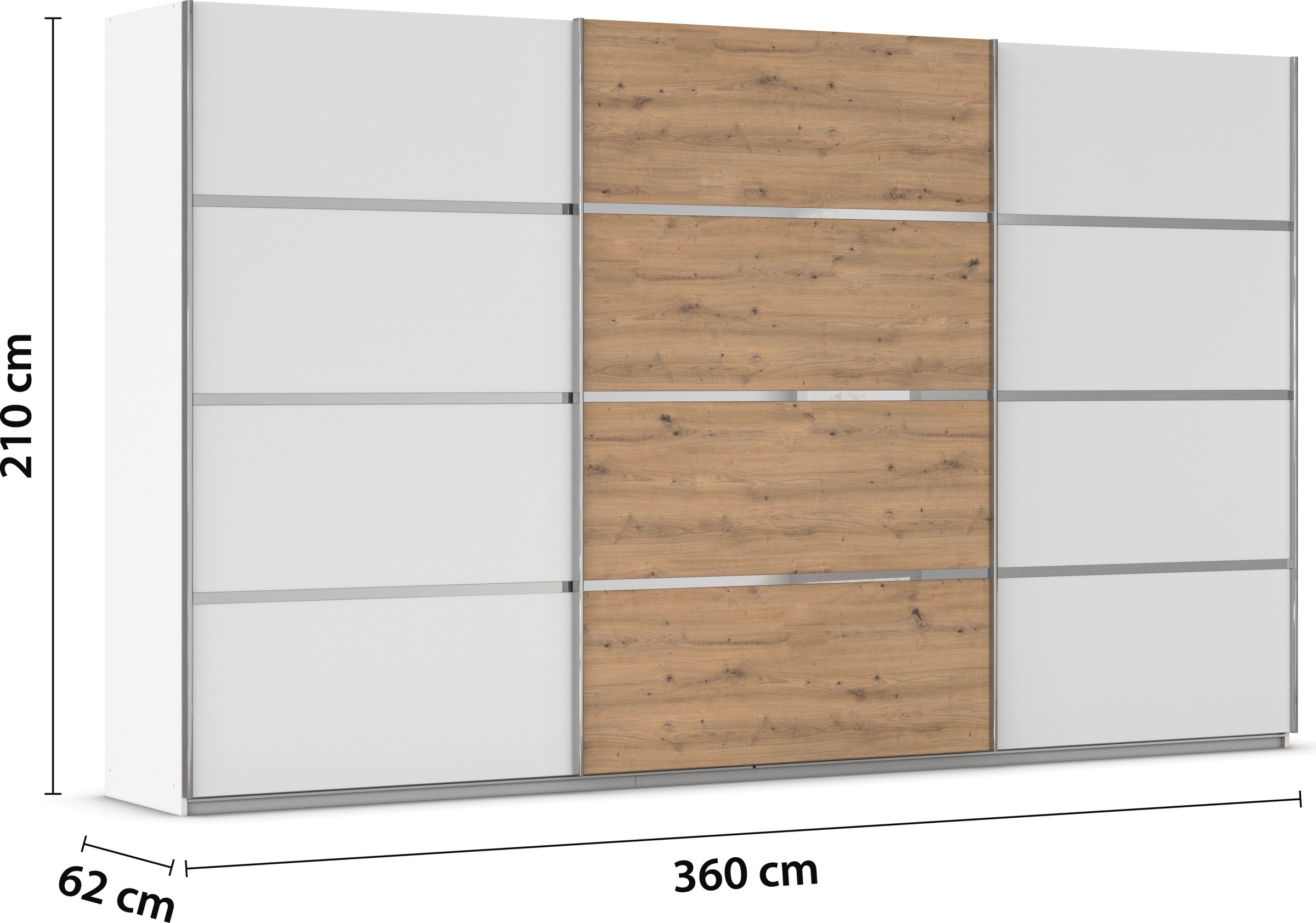rauch Kleiderschrank »Schwebetürenschrank OTTO´s Choice Garderobe Schrank TOP ANGEBOT Avola«, (in 3 verschiedenen Ausstattungen BASIC/CLASSIC/PREMIUM), mit eleganten Zierleisten in Chrom, Schwarz oder Weiß MADE IN GERMANY