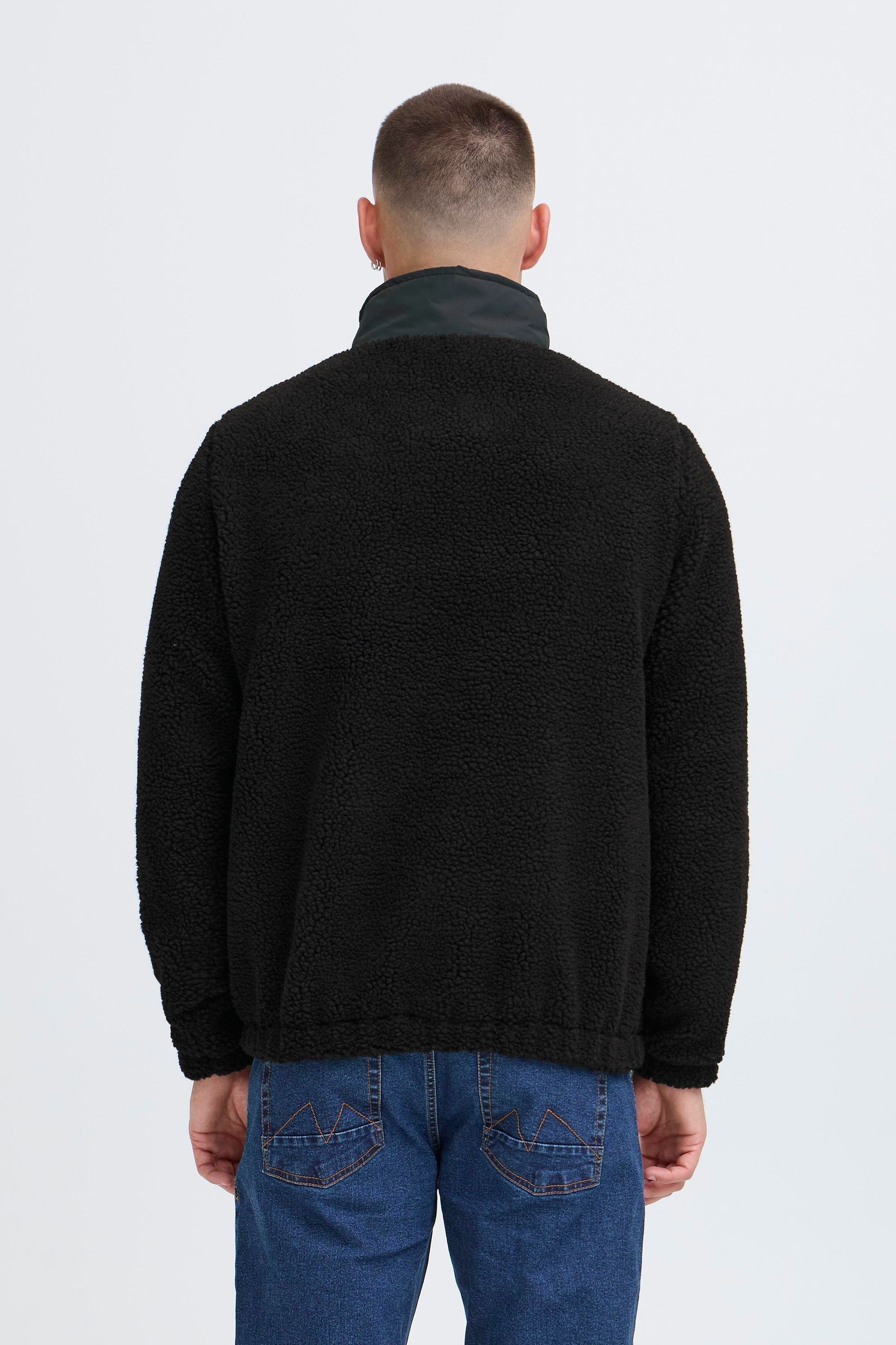 Plüschjacke BLEND "BHTortex", Herren, Gr. M, schwarz, 100% Polyester, normal normal, ohne Ausschnitt, elastischer Bund, Jacken, Lässiger Troyer in Teddy-Optik 6