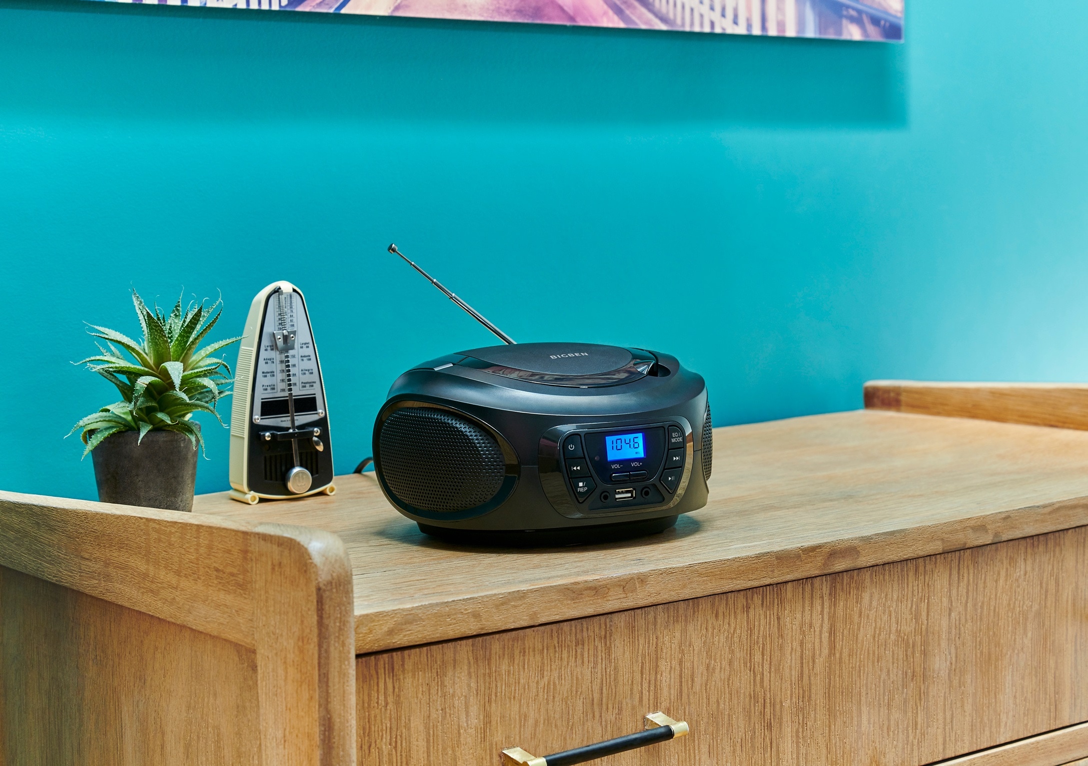 BigBen CD-Radiorecorder »Kids Tragbares CD/Radio AU387278 USB/BT schwarz«, (Bluetooth FM-Tuner)