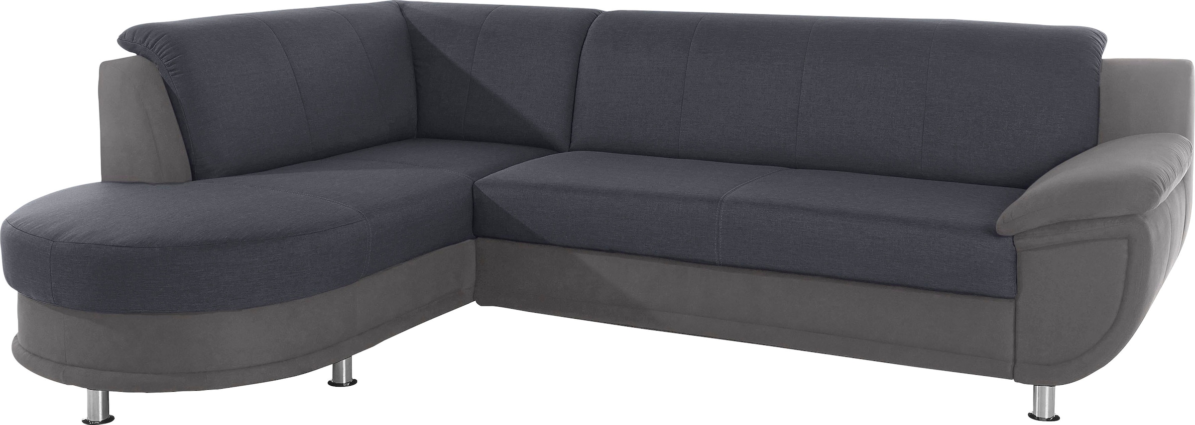 TRENDMANUFAKTUR Ecksofa »Rondo 3, zeitlos und bequem, Materialmix, breite Armlehnen, L-Form« wahlweise mit Federkern für mehr Komfort, wahlweise mit Bettfunktion