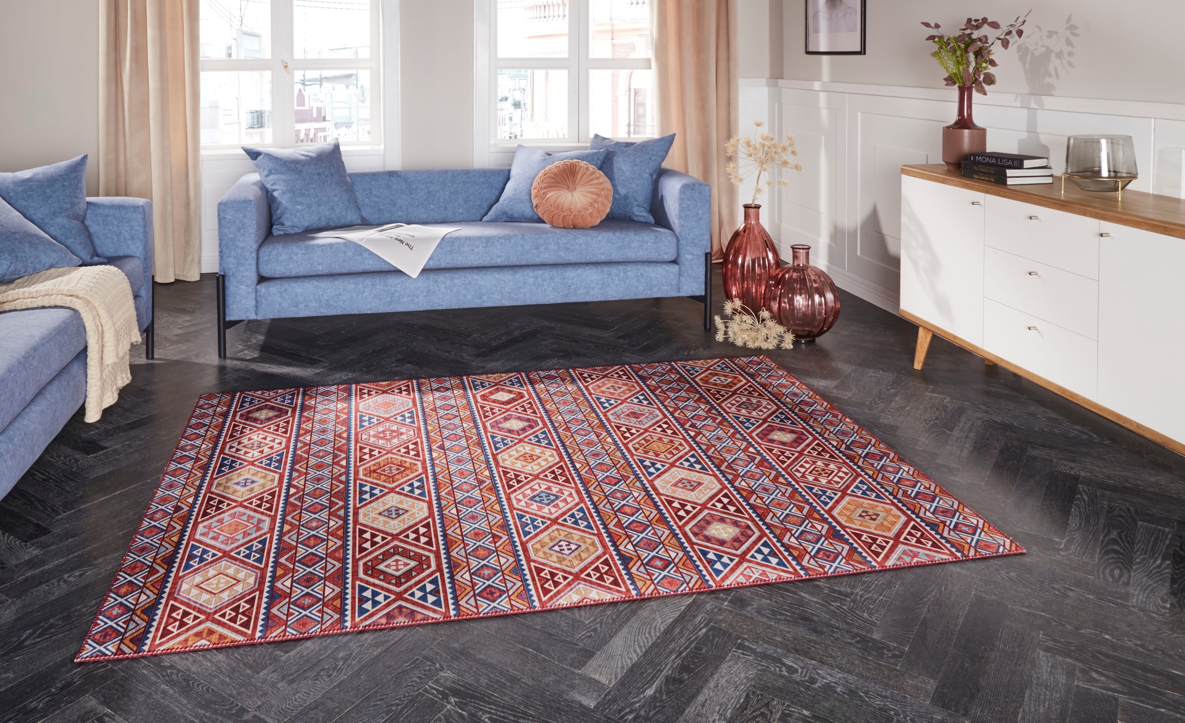 ELLE DECORATION Teppich »Anatolian«, rechteckig, Orient Optik, Vintage Design, gekettelt, kräftige Farben