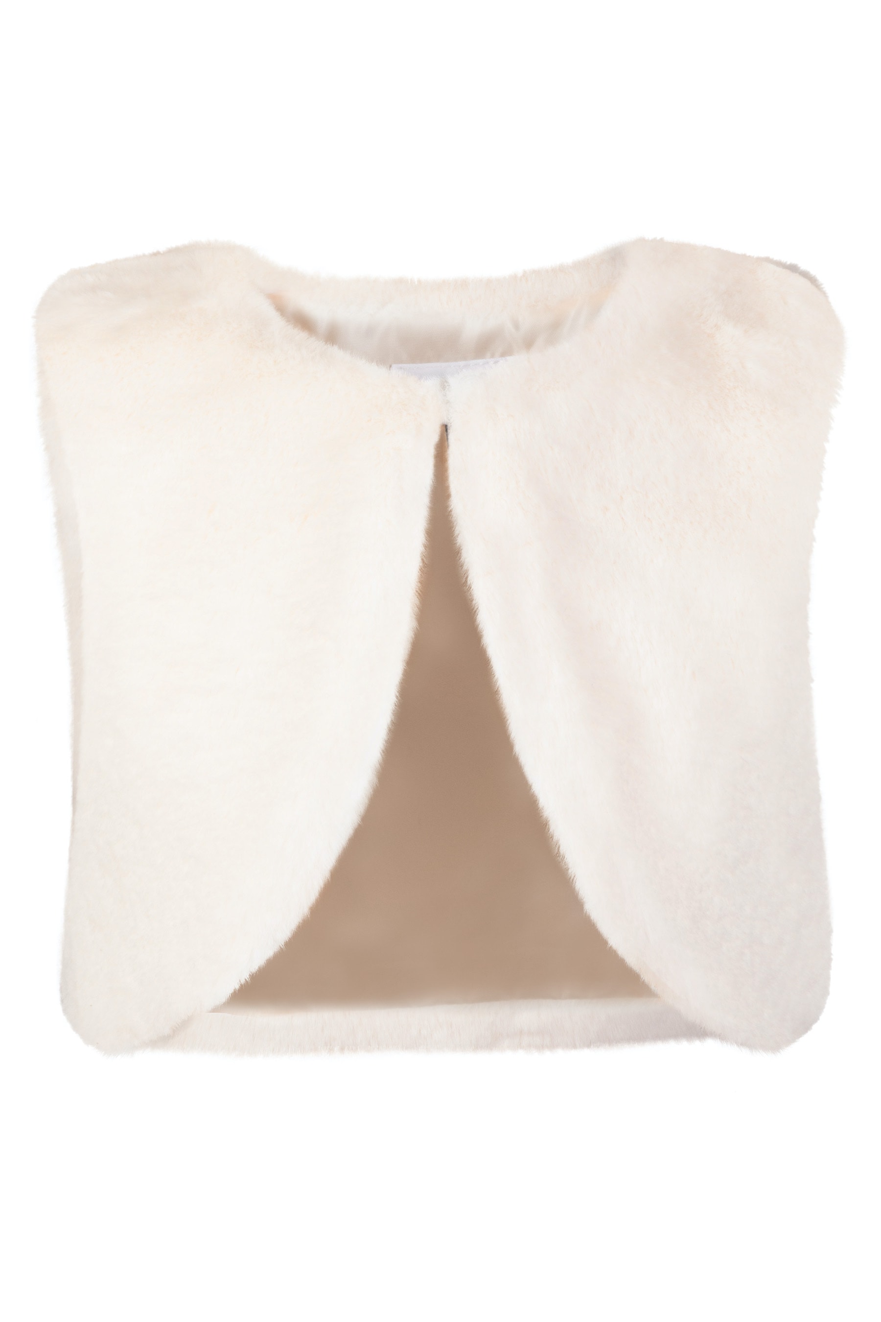 Plüschweste HAPPY GIRLS, Mädchen, Gr. 122, beige (ecru), Plüsch, Obermaterial: 100% Polyester, unifarben, regular fit kurz, Rundhals, Westen