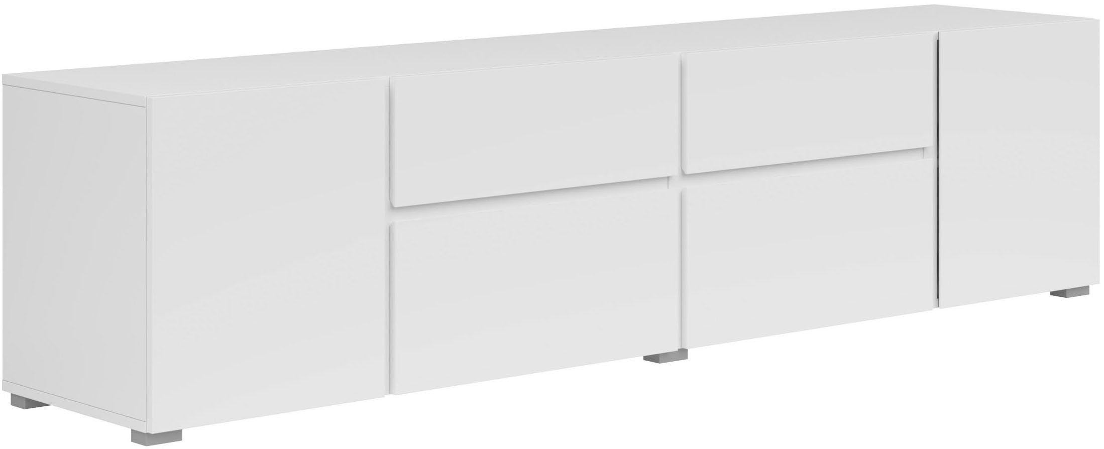 INOSIGN Lowboard »Asymetric, Breite 195 cm, grifflos, 2Klappen/2Schubkästen/2Tür«, TV-Schrank mit viel Stauraum, TV-Board