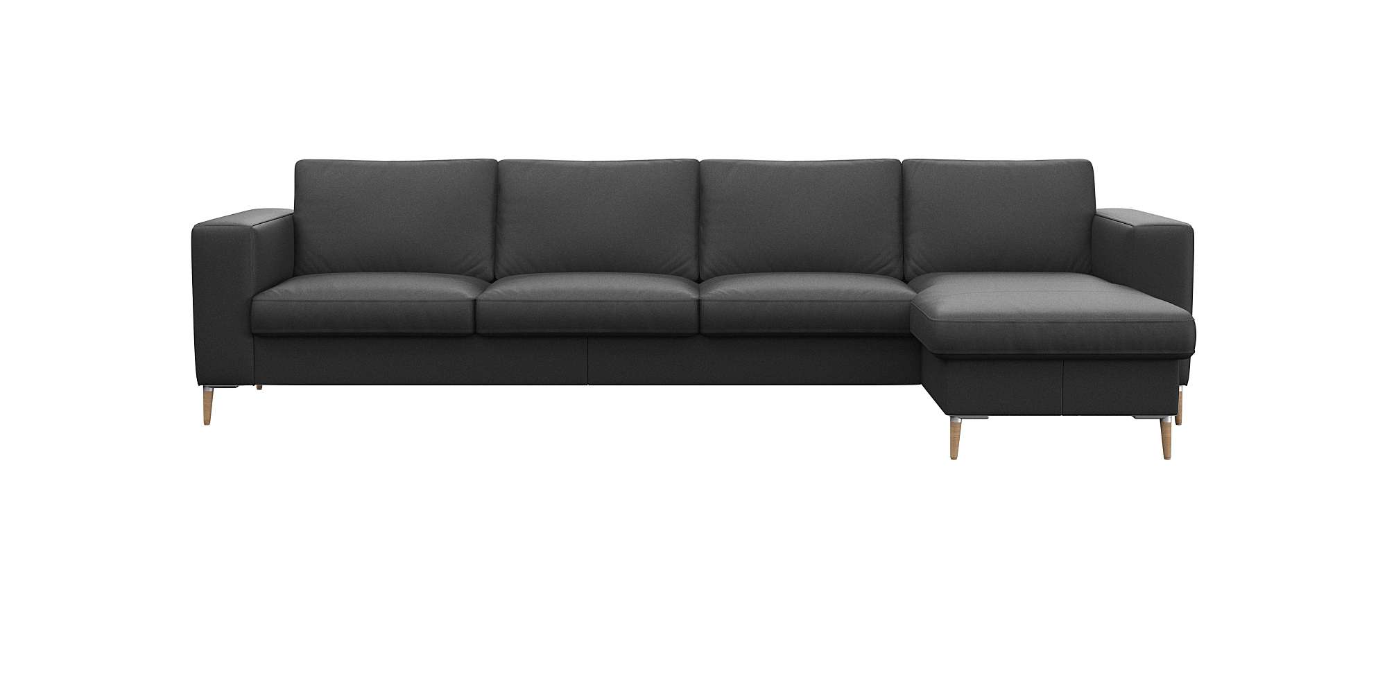 FLEXLUX Ecksofa "Fiore, super Sitzkomfort durch Kaltschaum im Sitz, L-Form" breite Armlehnen, Füße Alu+ Eiche