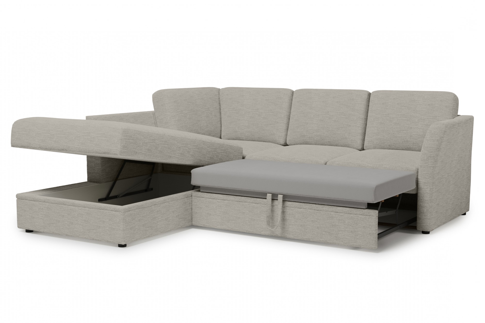 Home affaire Ecksofa »Lavars, L-Form, Schlafsofa«, mit Bettfunktion und Stauraum, in zwei verschiedenen Bezugsqualitäten
