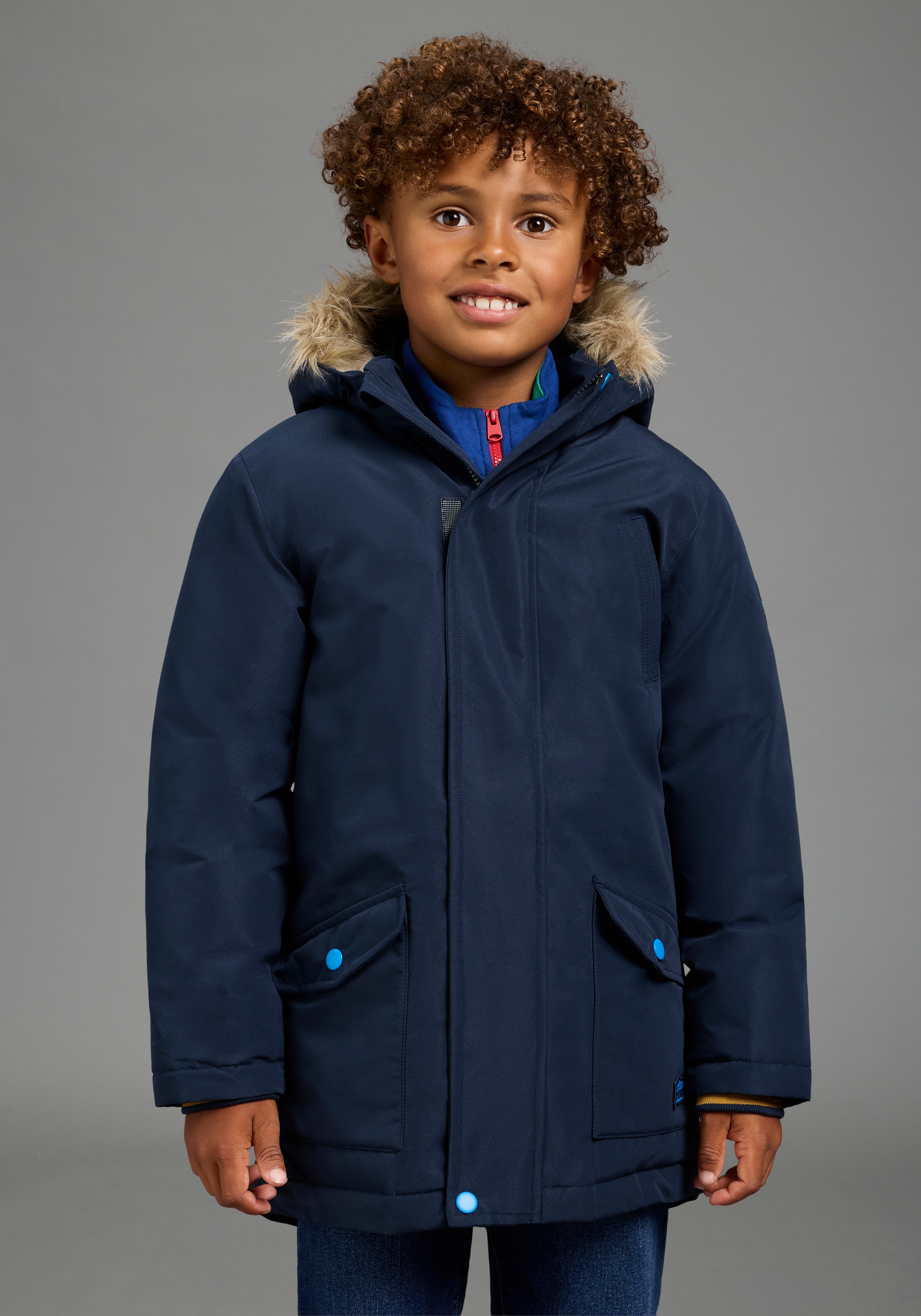 Scout Outdoorjacke "Parka mit Fellkragen - NEU von SCOUT" mit Kapuze Warmer Parka mit abnehmbaren Kapuzendetails, mit Fleecefütterung
