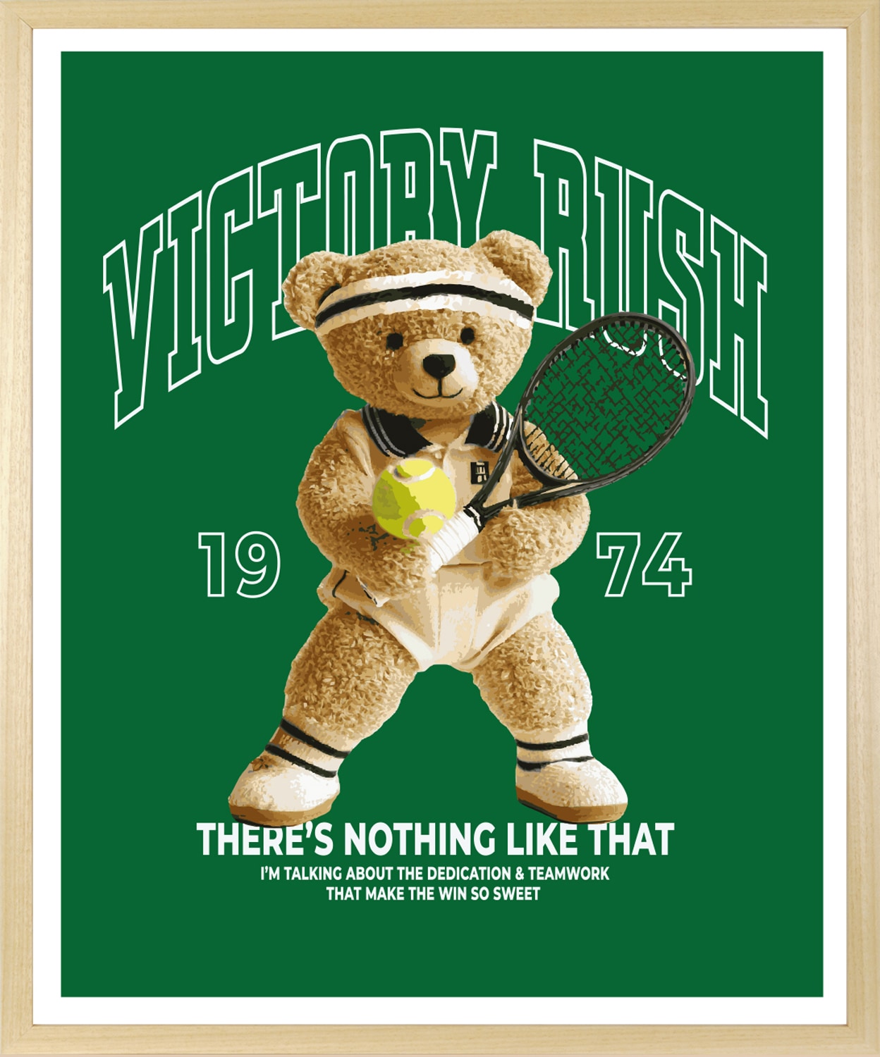 queence Bild mit Rahmen "Vintage Teddy Bär in Tennis Outfit" Bär  Bären  Fa günstig online kaufen