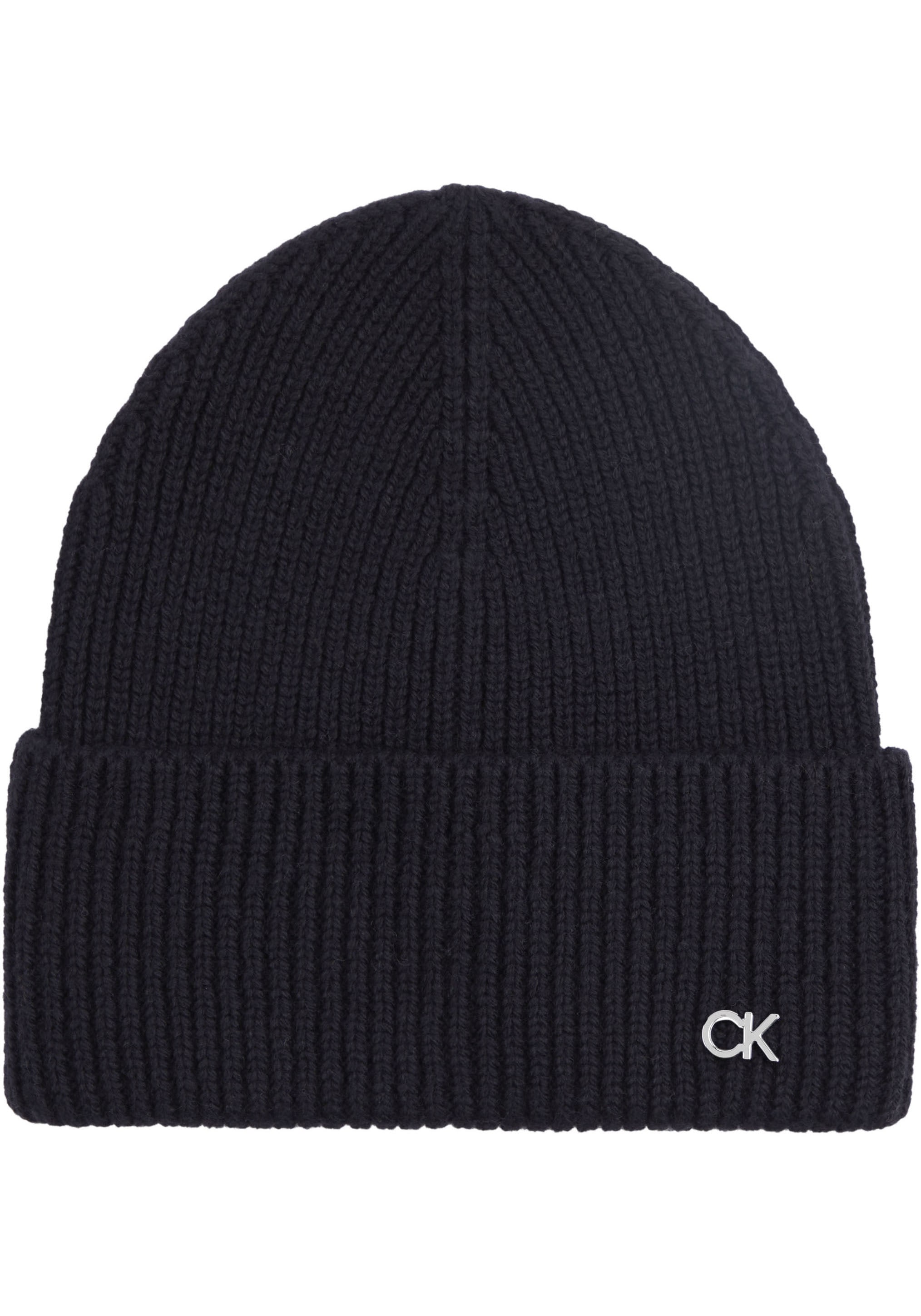 Calvin Klein Beanie "CK METAL CHUNKY RIB BEANIE", mit Logozeichen günstig online kaufen