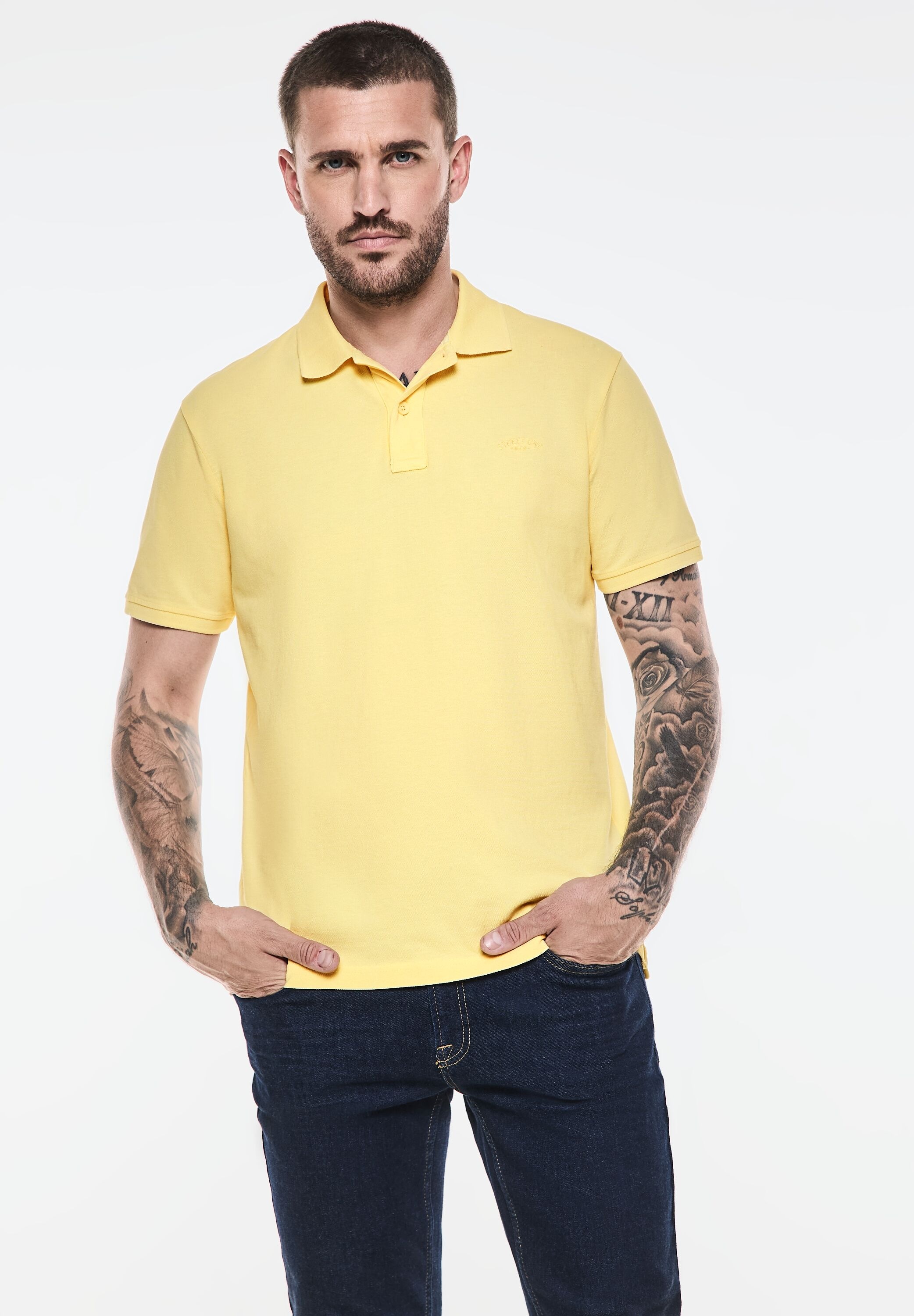 STREET ONE MEN Poloshirt, aus reiner Baumwolle