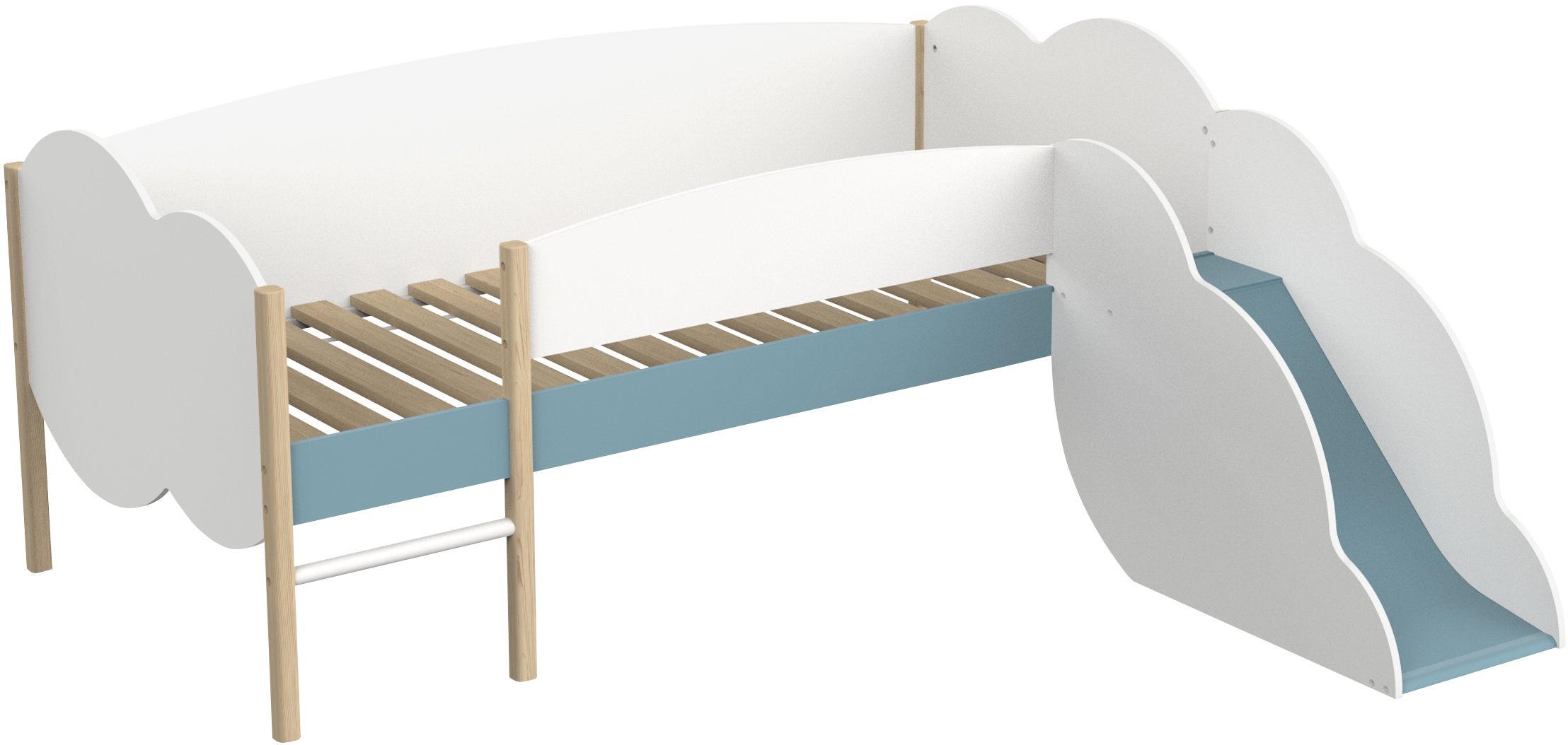 Demeyere GROUP Spielbett »Longane«, Kinderbett in Form von Wolken mit kleine Rutsche