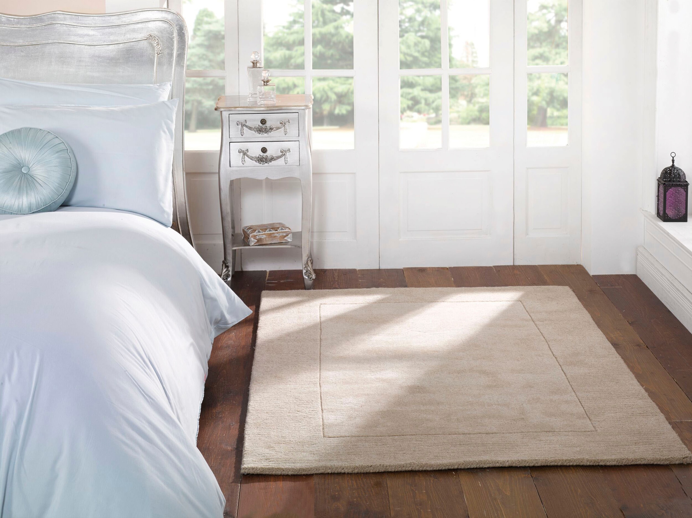 Schlafzimmer für FLAIR BAUR Teppiche einfarbig, Teppich »Siena«, Rechnung ideale mit RUGS | Wohnzimmer, rechteckig, auf Bordüre,