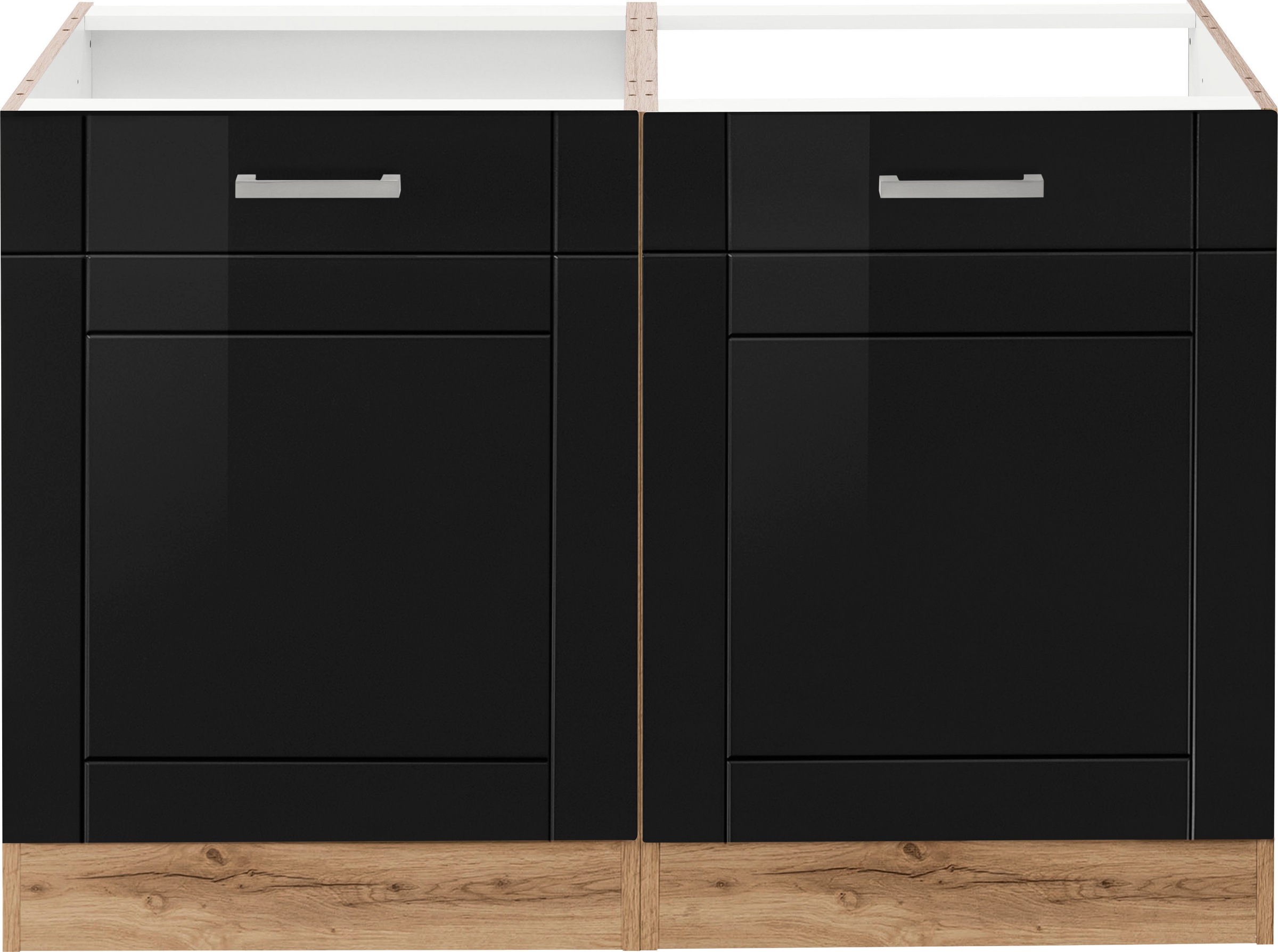 KOCHSTATION Spülenschrank "KS-Tinnum" 120 cm breit, MDF-Fronten, Metallgrif günstig online kaufen