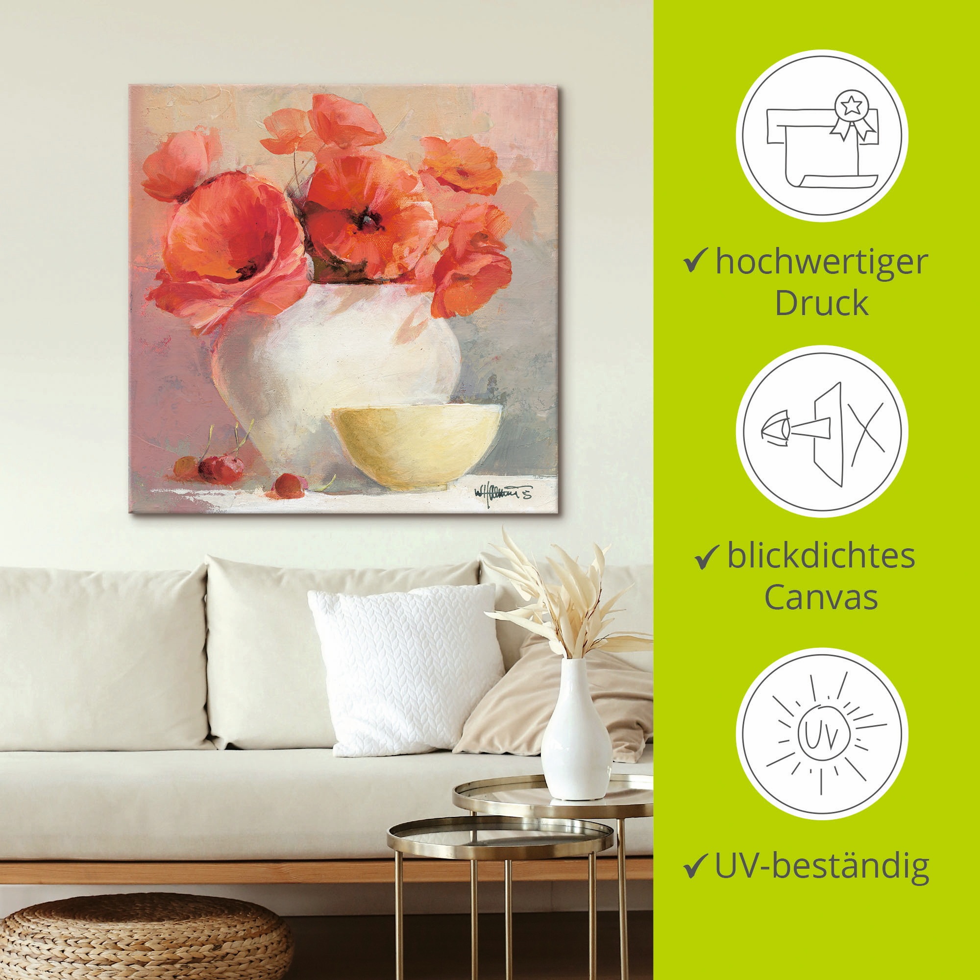 Artland Wandbild »Mohn III«, Blumen, (1 St.), als Leinwandbild, Poster in verschied. Größen