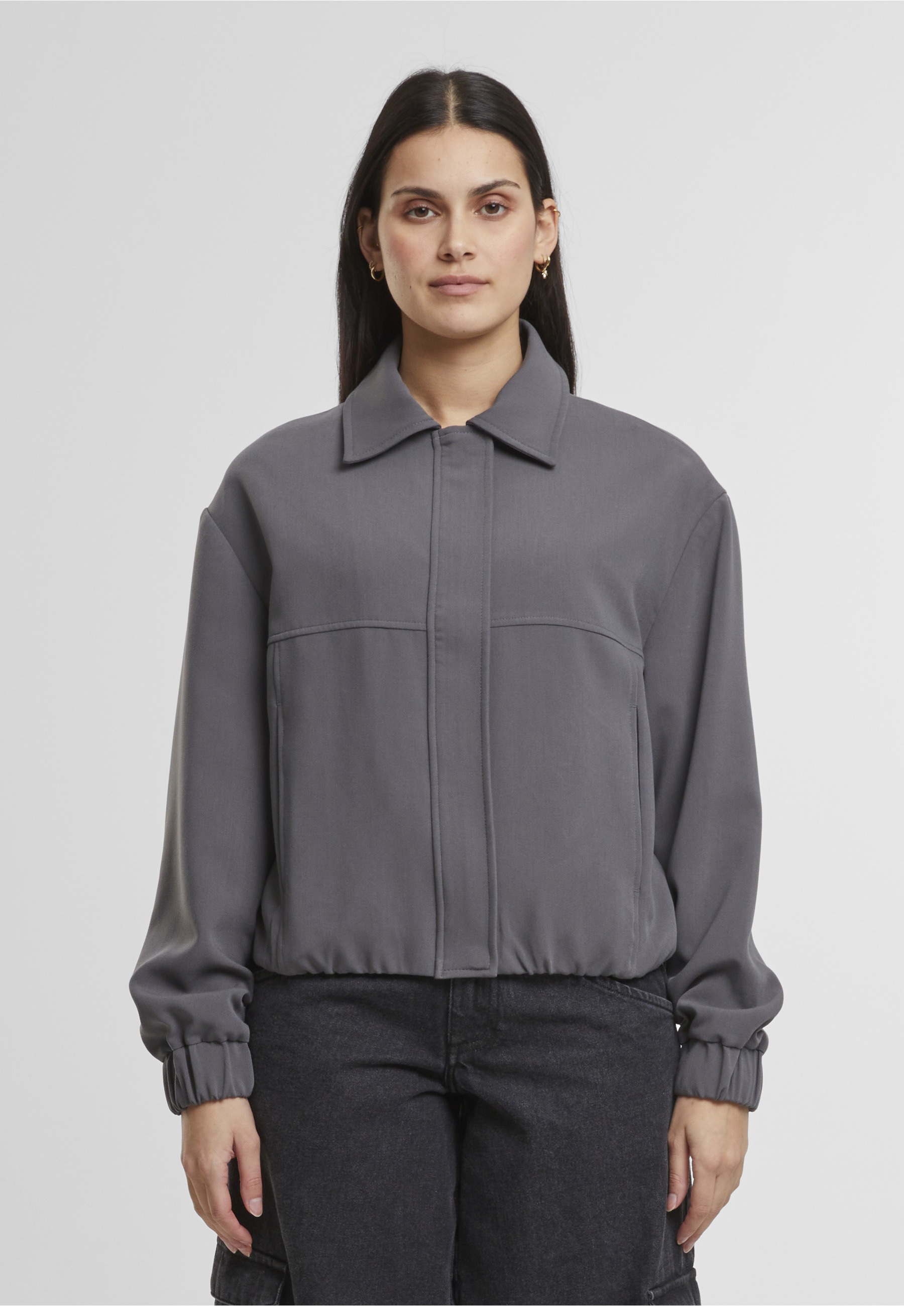 URBAN CLASSICS Allwetterjacke »Urban Classics Ladies Short Blouson« 1 Stk. tlg. ohne Kapuze