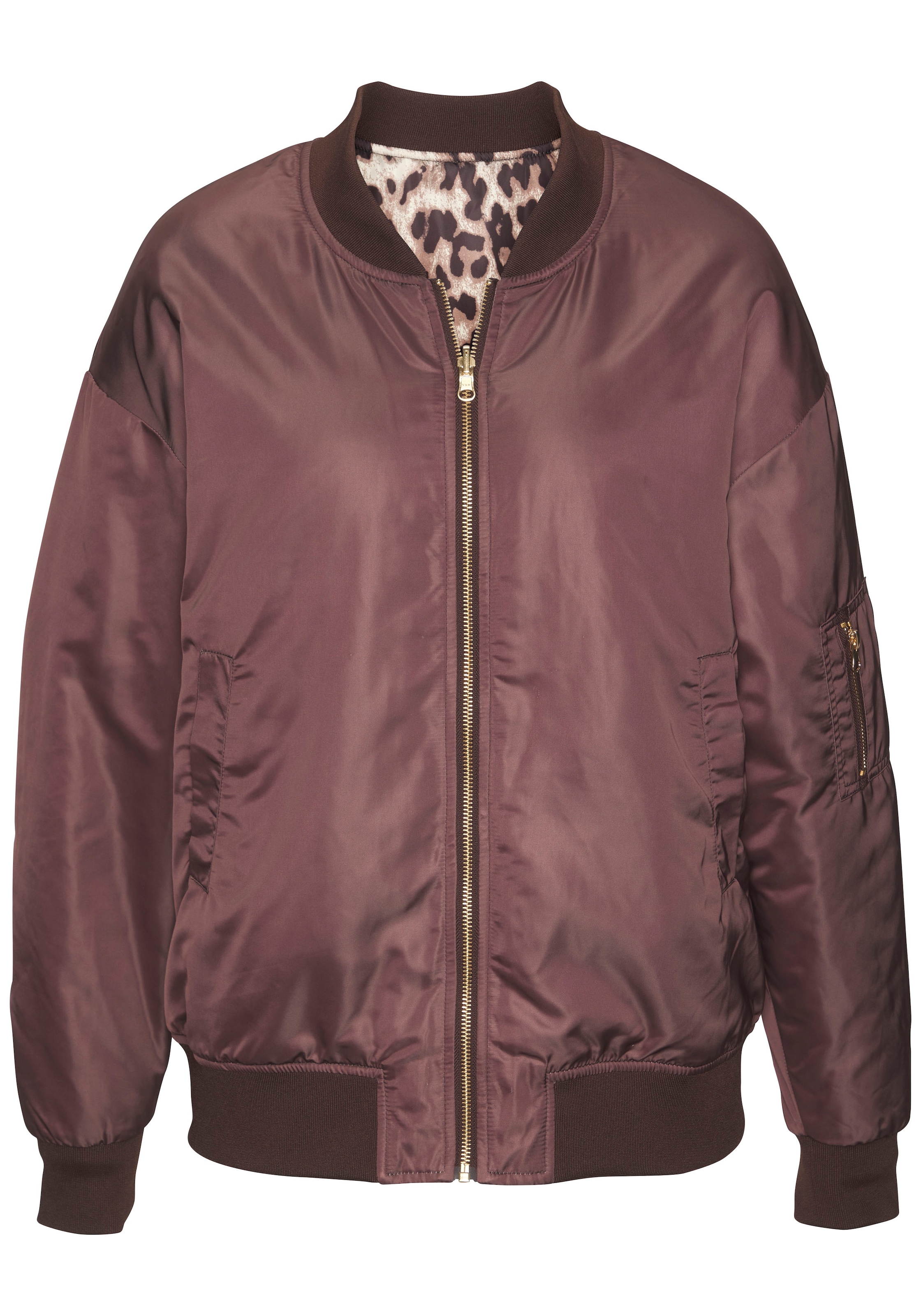 Buffalo Wendejacke, mit Uni/Leoprint, Bomberjacke, modisch