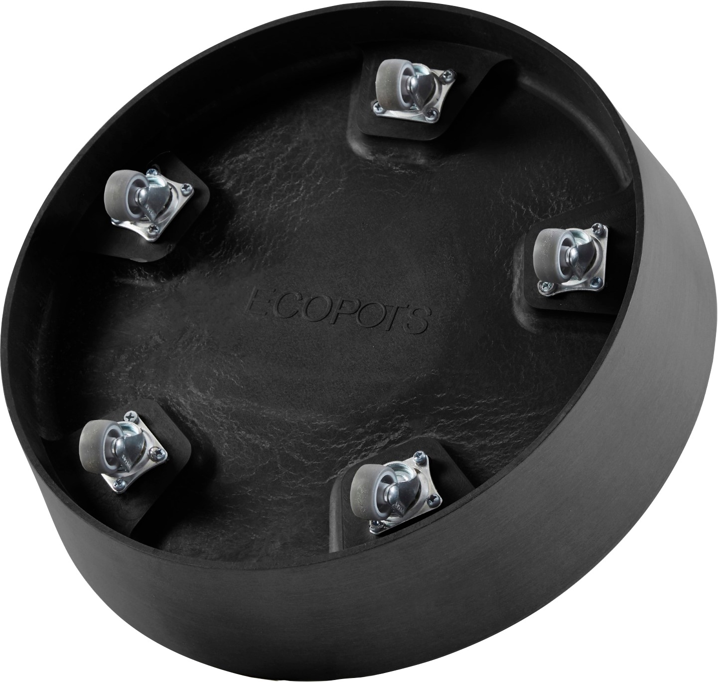 ECOPOTS Blumentopfuntersetzer »SAUCER WHEELS Dark Grey«, BxTxH: 34,1x34,1x9 cm