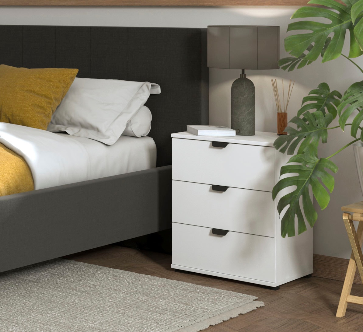 Home affaire Nachtkommode "Duero" mit 3 Schubkästen, Breite 45 cm