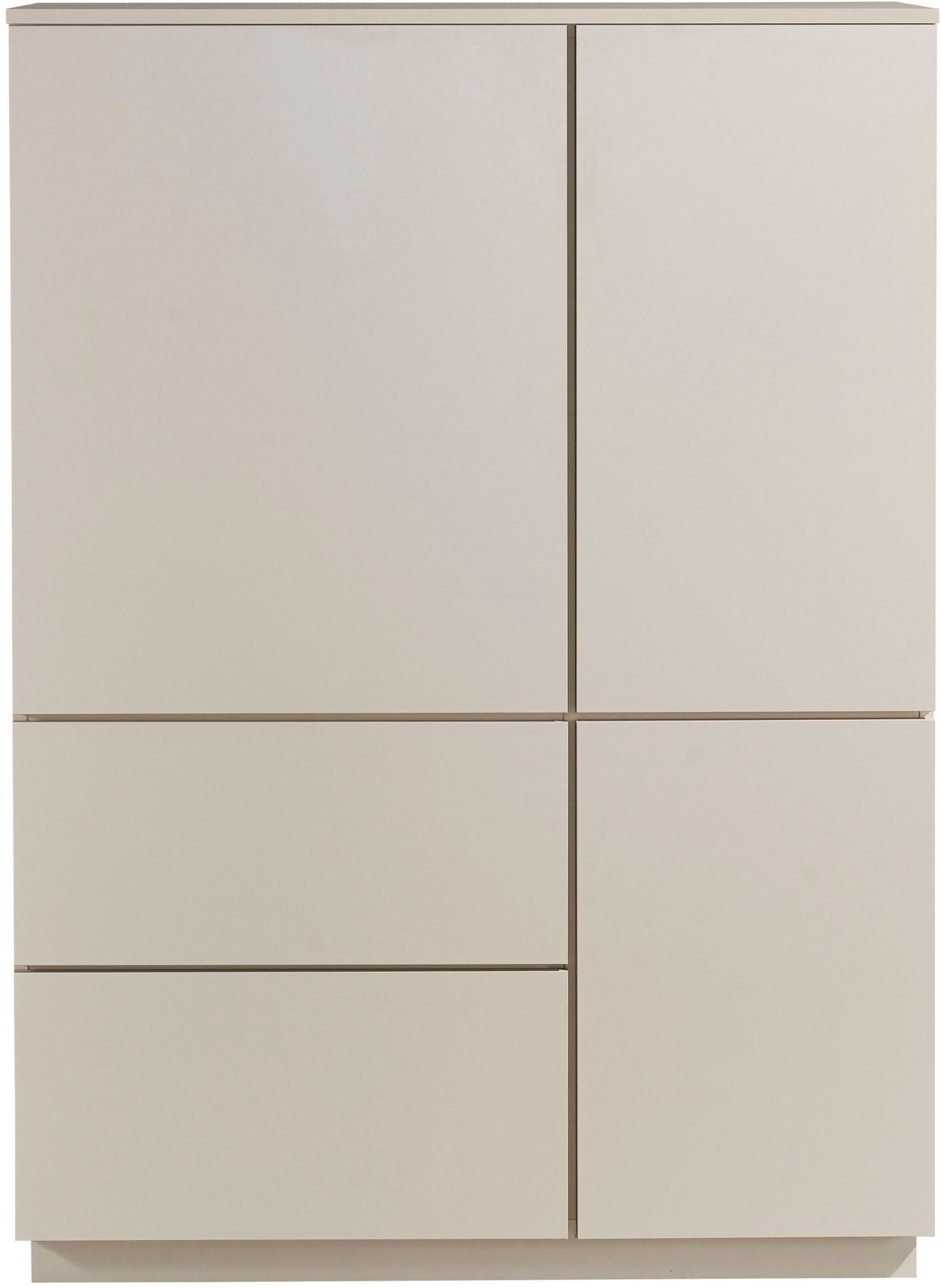 HBZ Highboard »Vince Highboard, B/H/T 103x142x38 cm« 1 Stk. tlg. Breite 103 cm, Push-to Open, Melaminbeschichtung