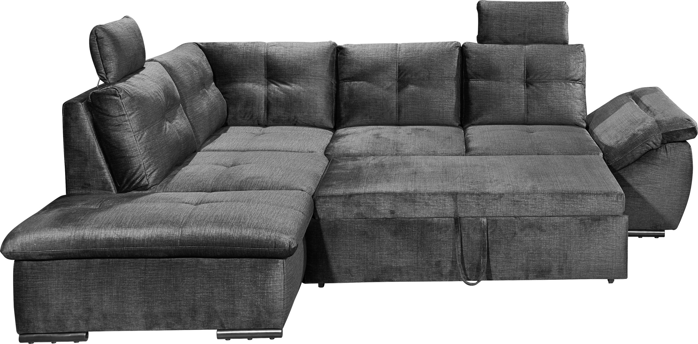 ED EXCITING DESIGN Ecksofa »Alija L-Form«, mit Bettfunktion, Bettkasten, Armteilverstellung & Kopfstützen