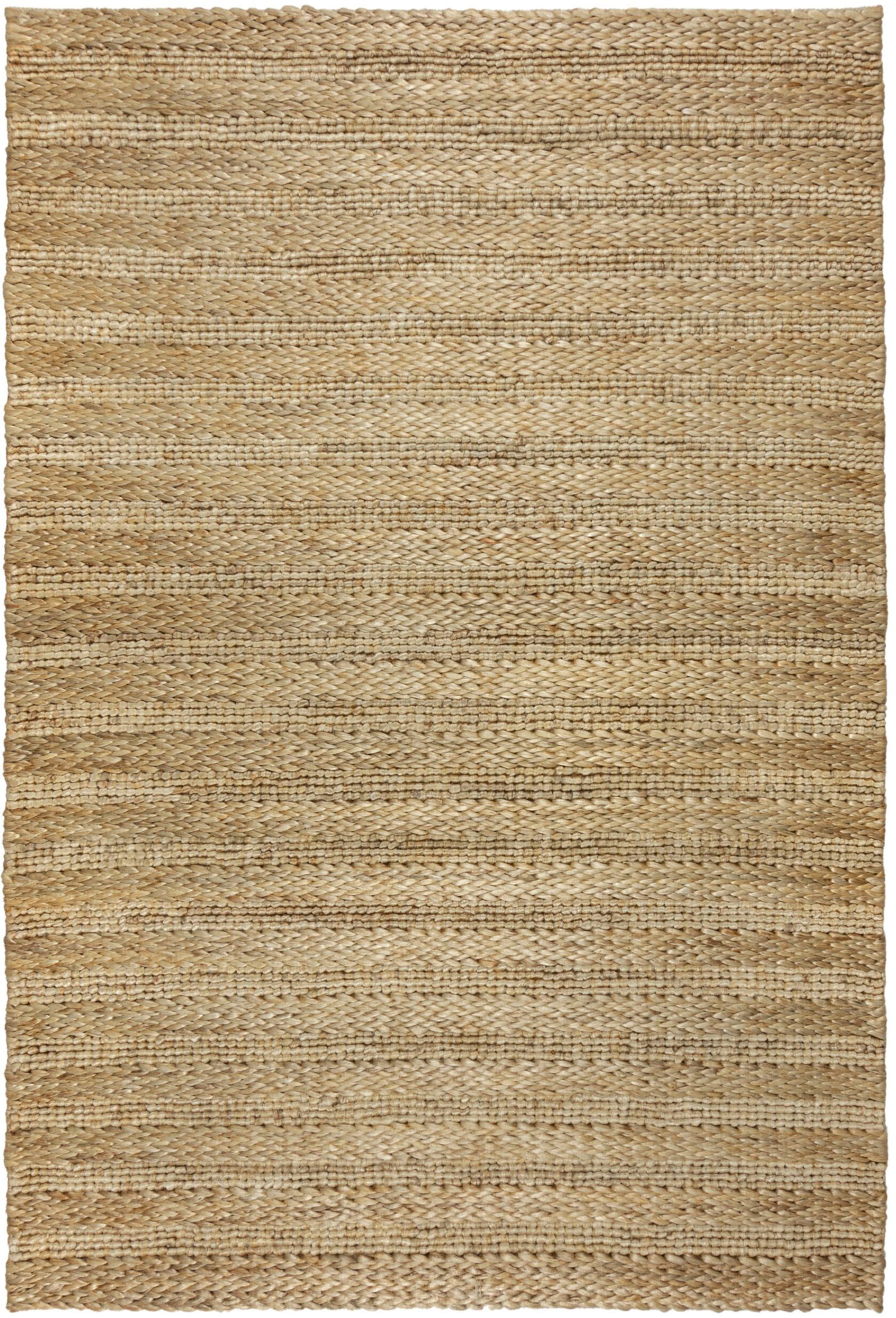 FLAIR RUGS Teppich "Drew Stripe, mit Flechtmuster" rechteckig 3 mm Höhe geflochtener Jute-Teppich mit Streifen- und Fischgrätmuster
