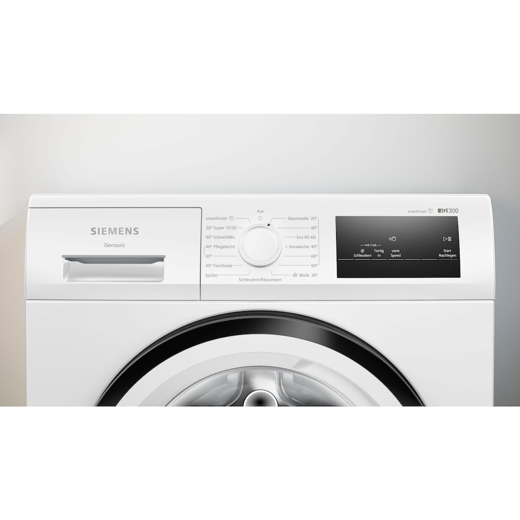 SIEMENS Waschmaschine »WM14N0A4«, iQ300, WM14N0A4, 8 kg, 1400 U/min, smartFinish – glättet dank Dampf, 4 Jahre Garantie