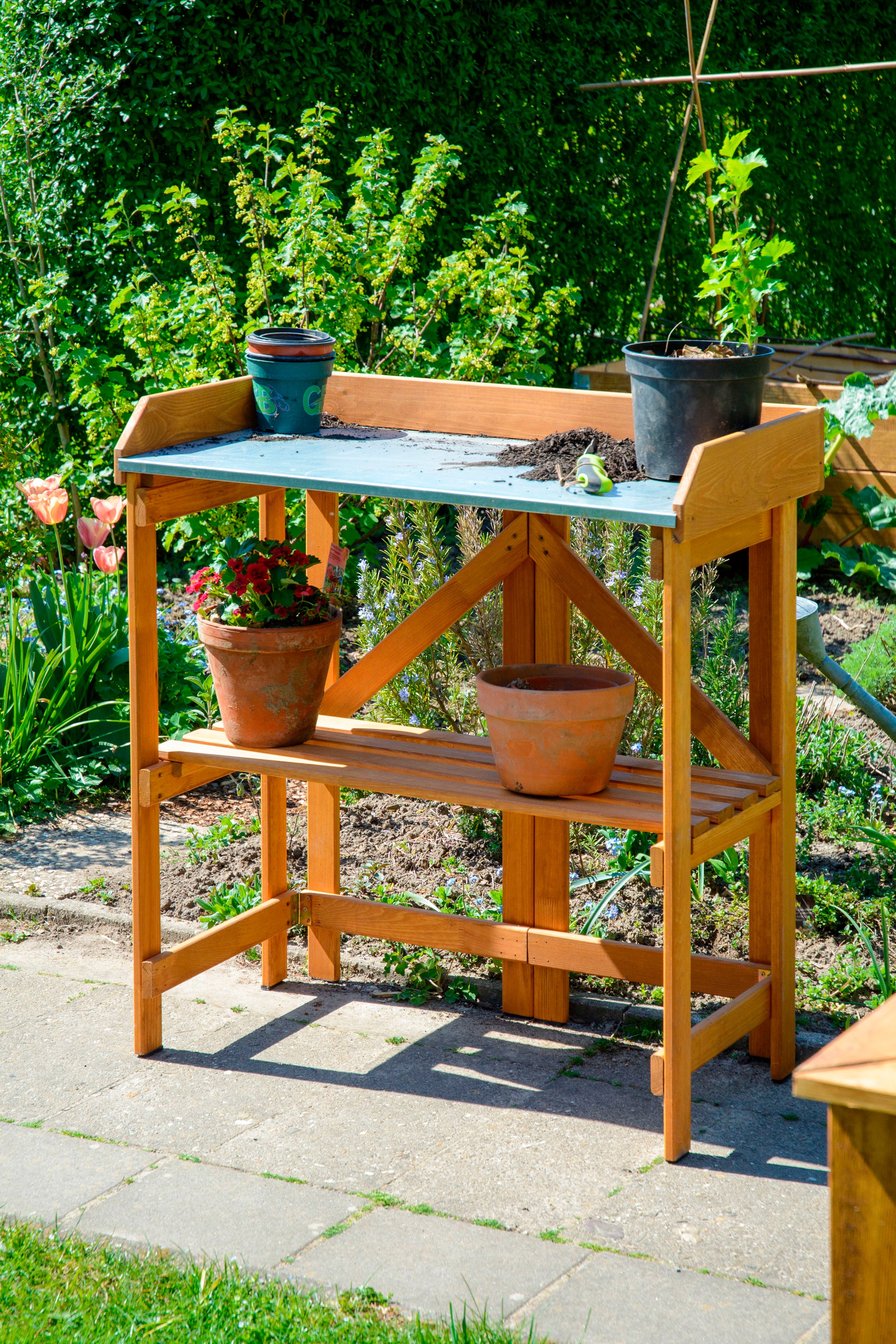 DOBAR Plant Table Brown 85x44x89cm 3