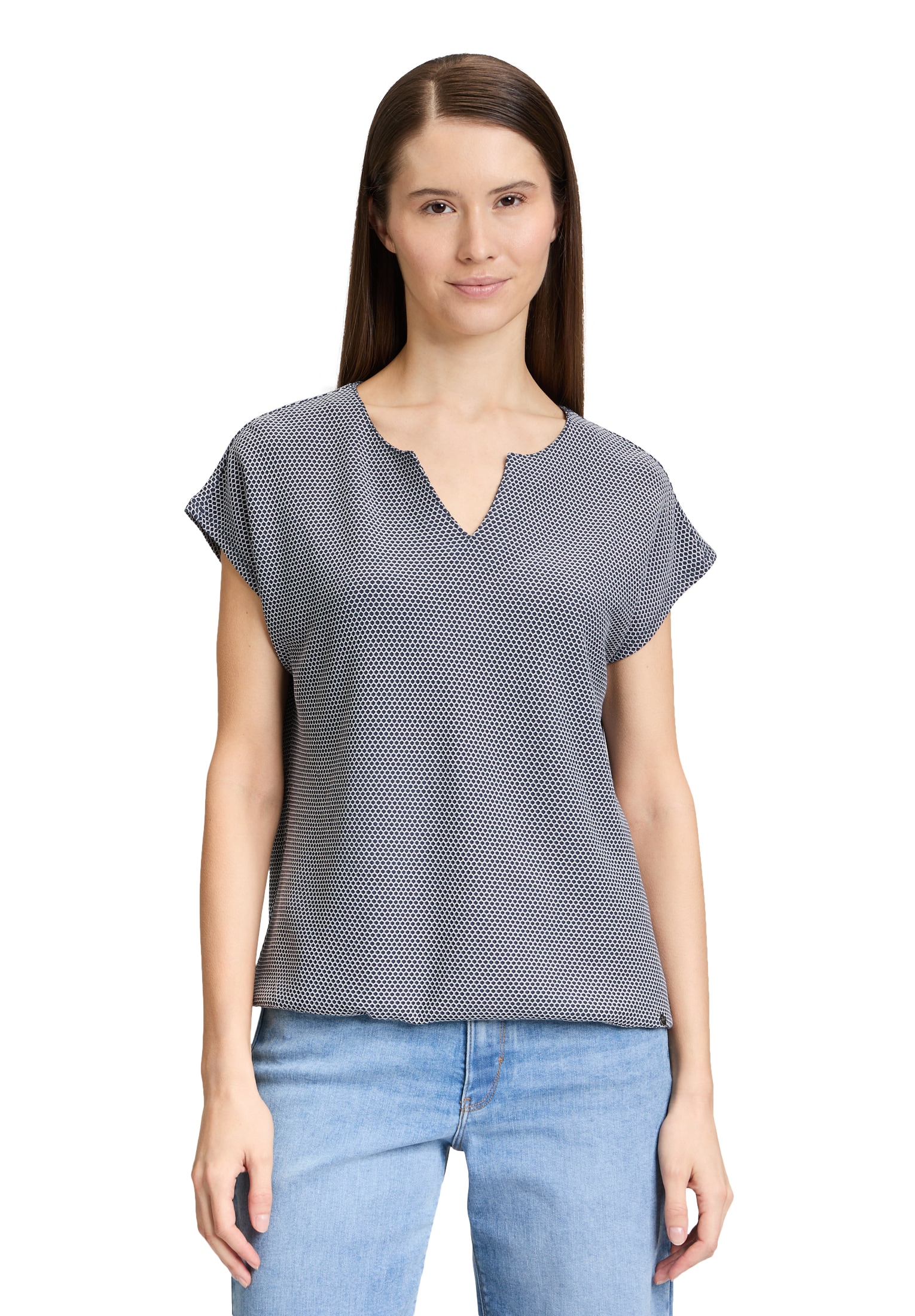 Betty&Co Kurzarmshirt "Betty & Co Casual-Shirt mit Struktur", (1 tlg.), Mat günstig online kaufen