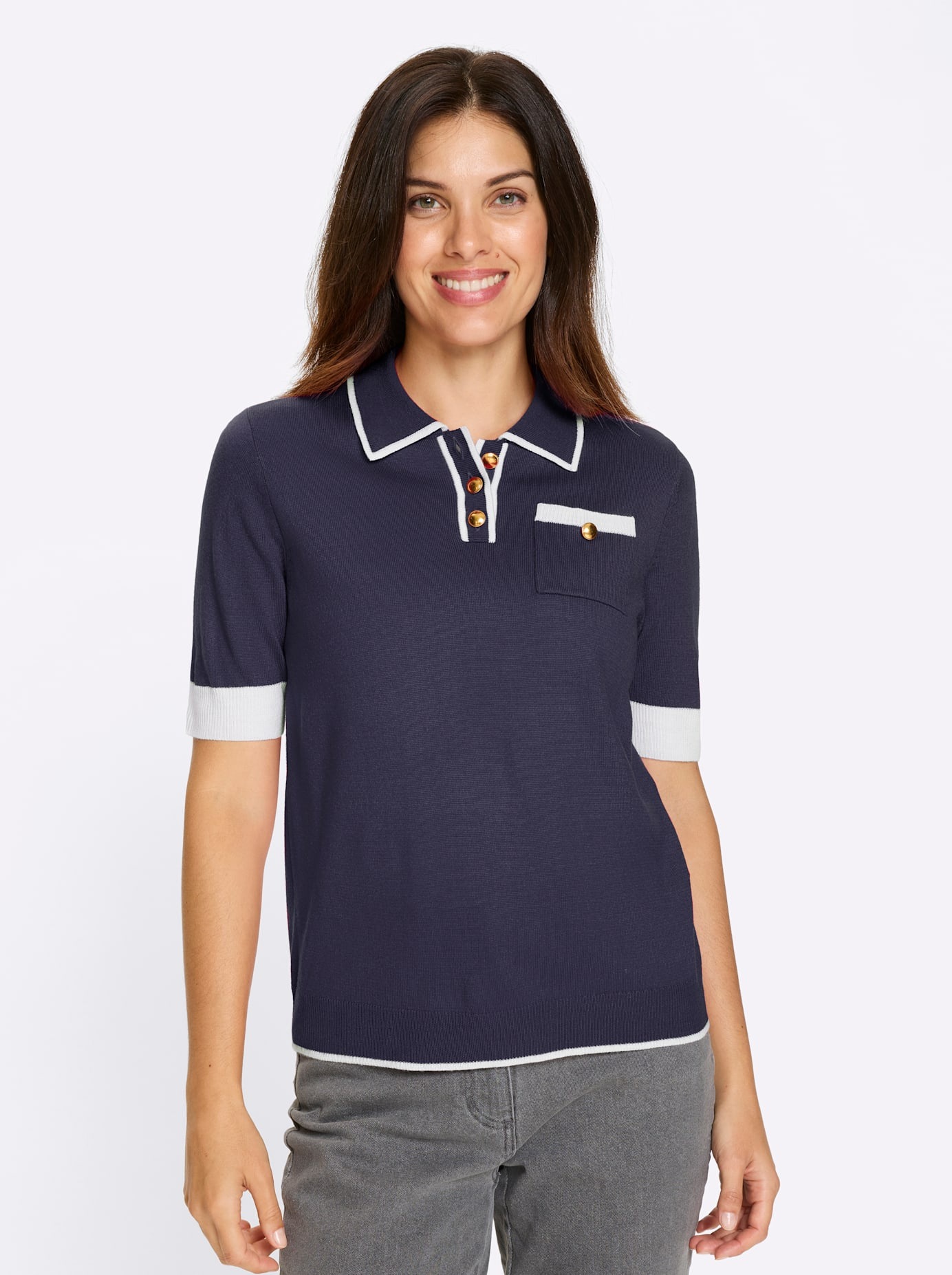 Classic Basics Kurzarmpullover "Polopullover" günstig online kaufen