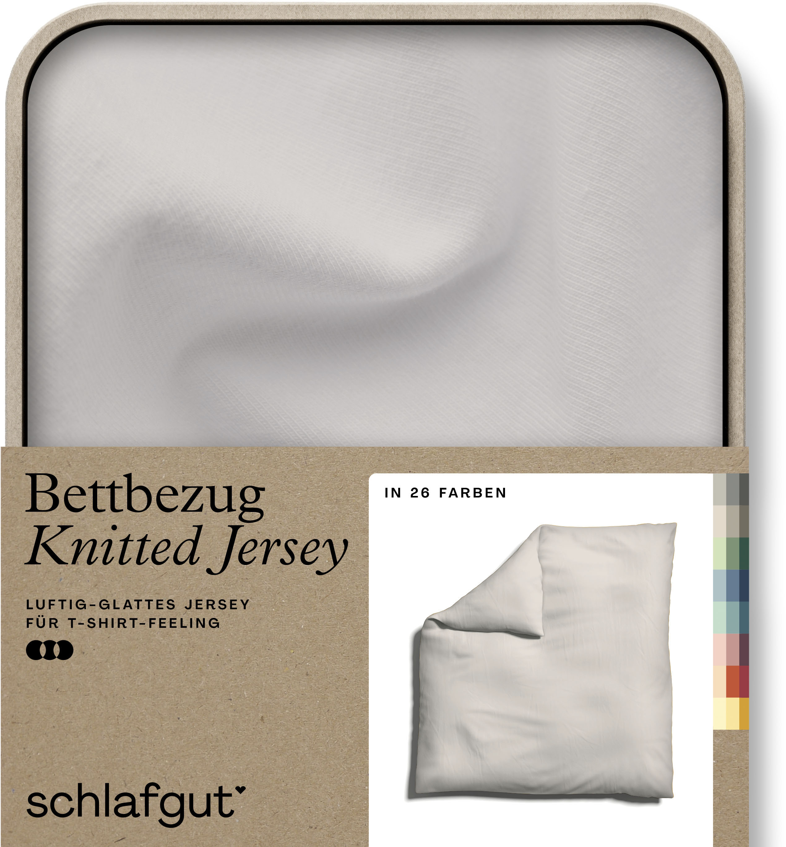 Schlafgut "Premium Bettbezug Knitted Jersey (1 St)" Ton-in-Ton Reißverschluss, Bio-Baumwolle mit Elasthan, Uni, OEKO Tex