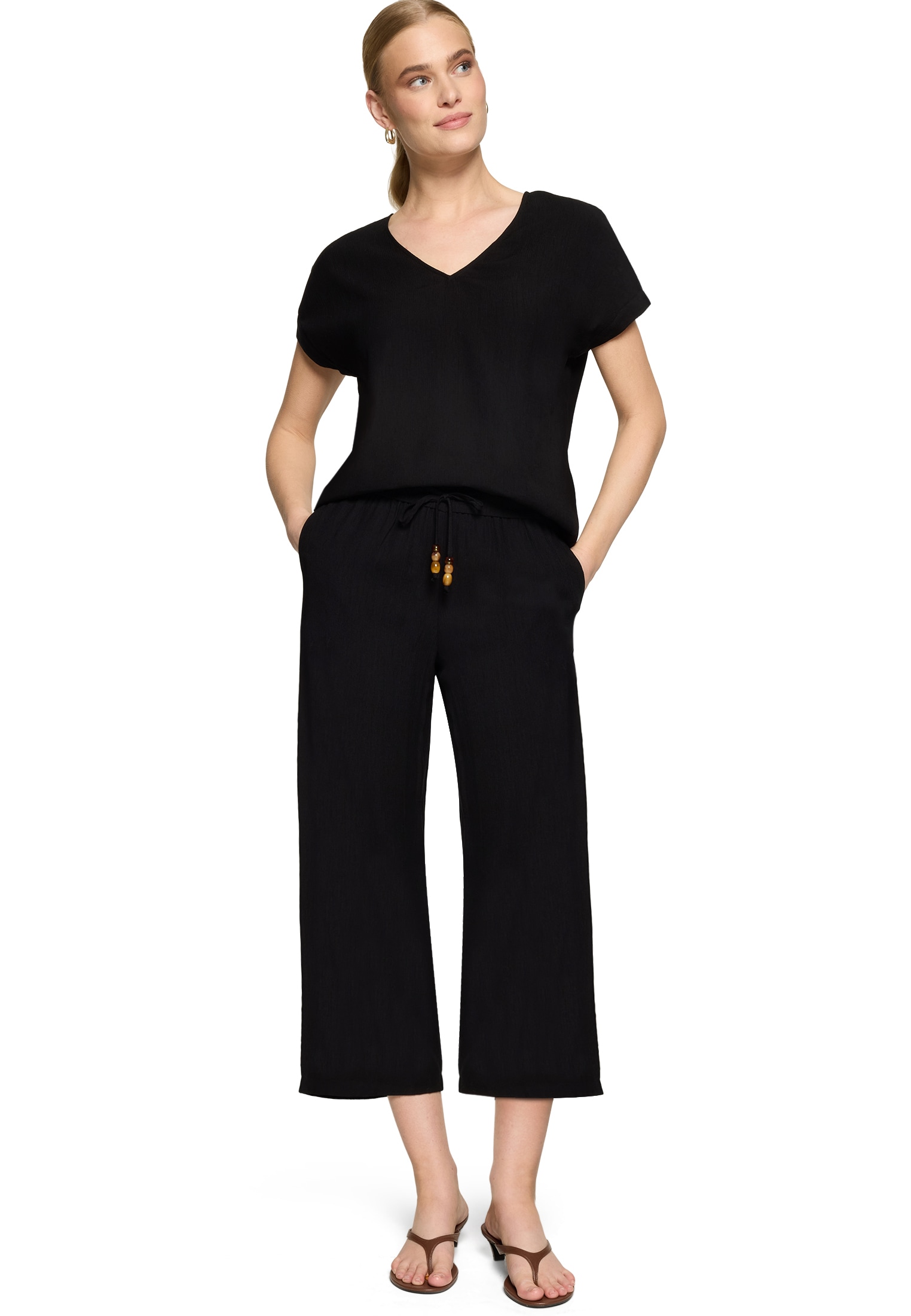 Zero Stoffhose »Damen mit Bindegürtel«  Gürtel