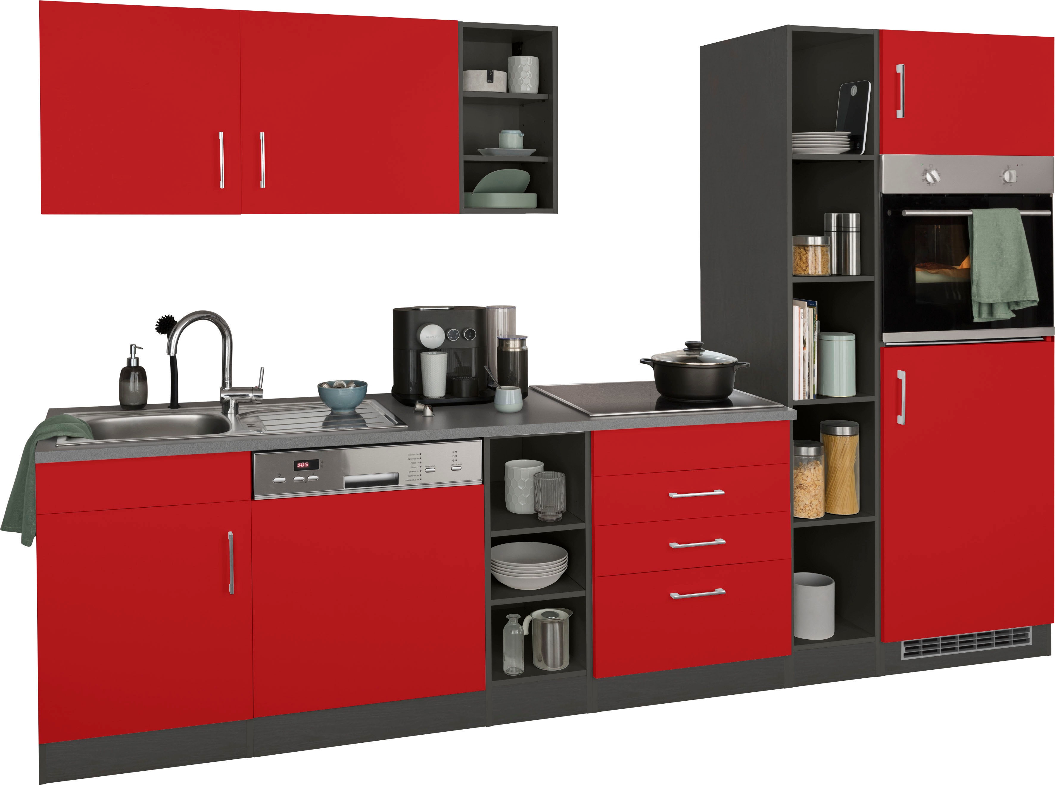 Thumbnail - KOCHSTATION Küchenzeile "KS-Paris – Küchen mit einzigartigen Fotomotiven auf den Fronten" Breite 290 cm, wahlweise mit E...