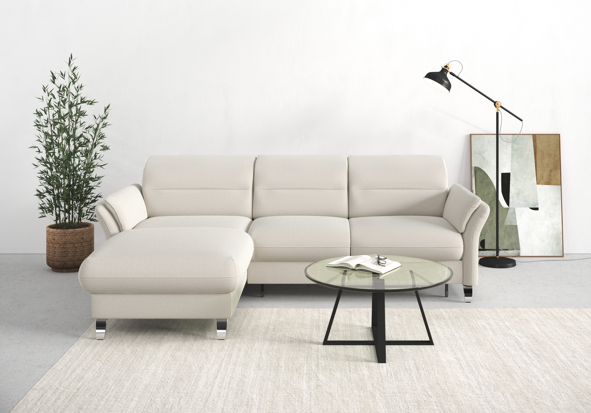 Thumbnail - sit&more Ecksofa "Grenoble L-Form mit Federkern", wahlweise mit Bettfunktion, Bettkasten, Arm- und Kopfteilverstellung
