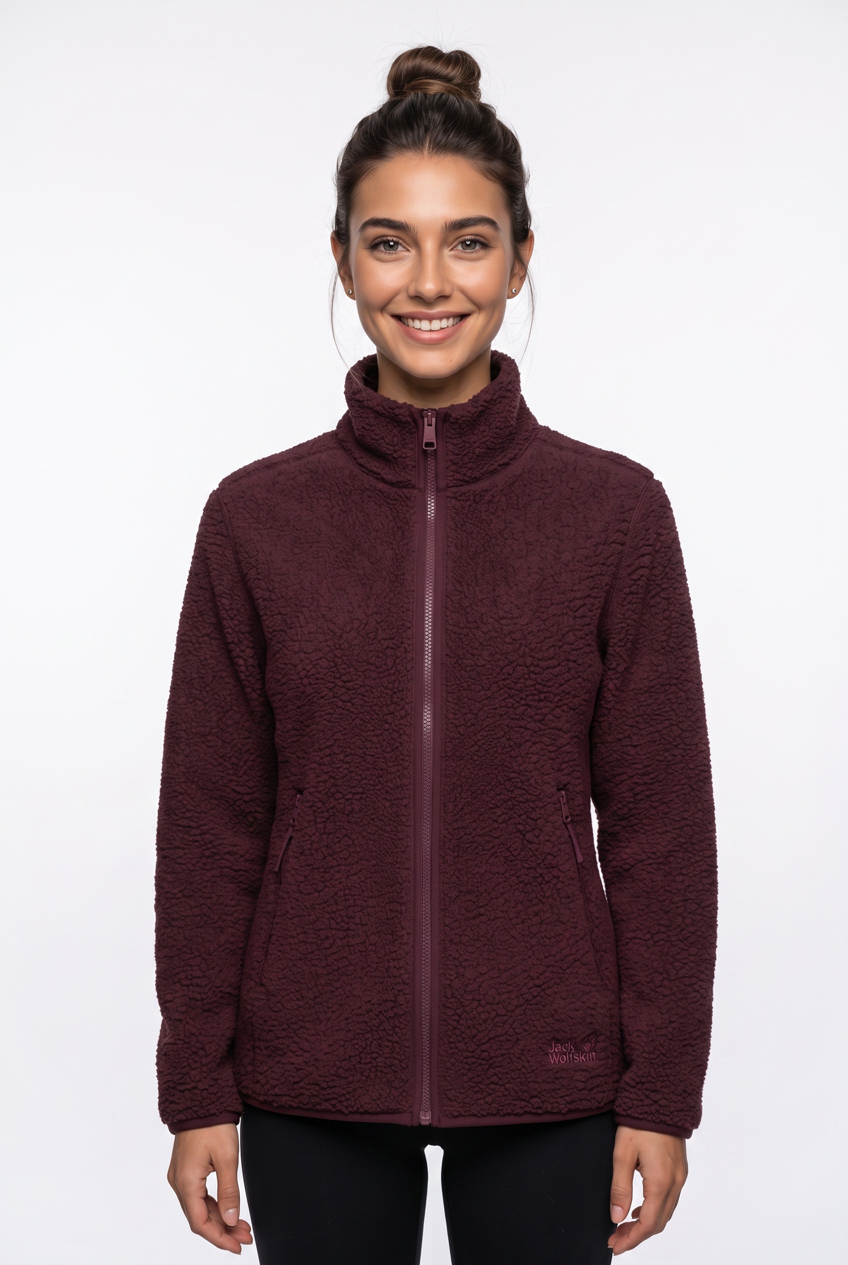 Jack Wolfskin Fleecejacke "HIGH CURL JKT W" mit durchgehendem Reißverschluss, aus Sherpa Fleece, atmungsaktiv