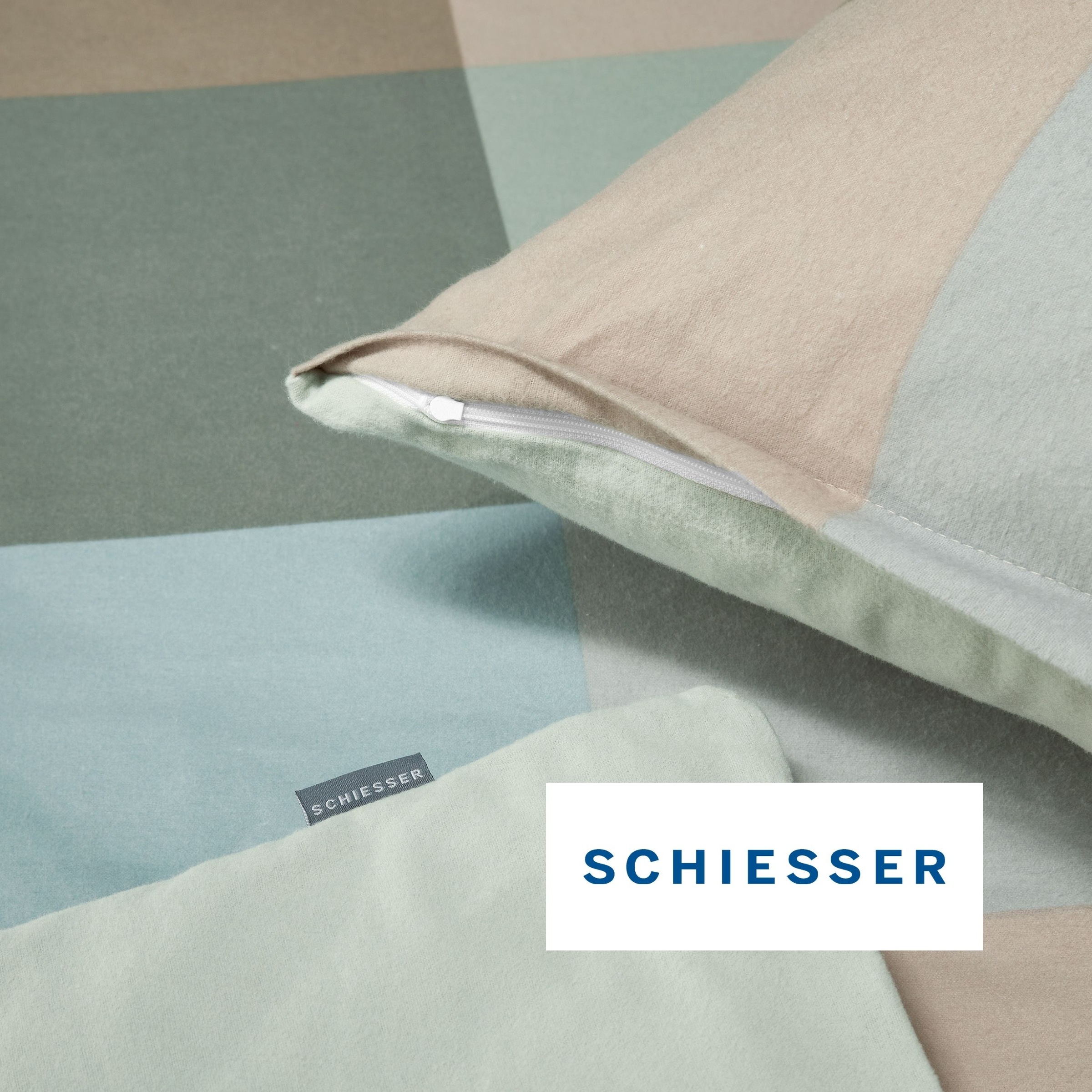 Schiesser Wendebettwäsche »Travis aus weicher Baumwolle in klassischem Karo« 2 Stk. OEKO-TEX® MADE IN GREEN