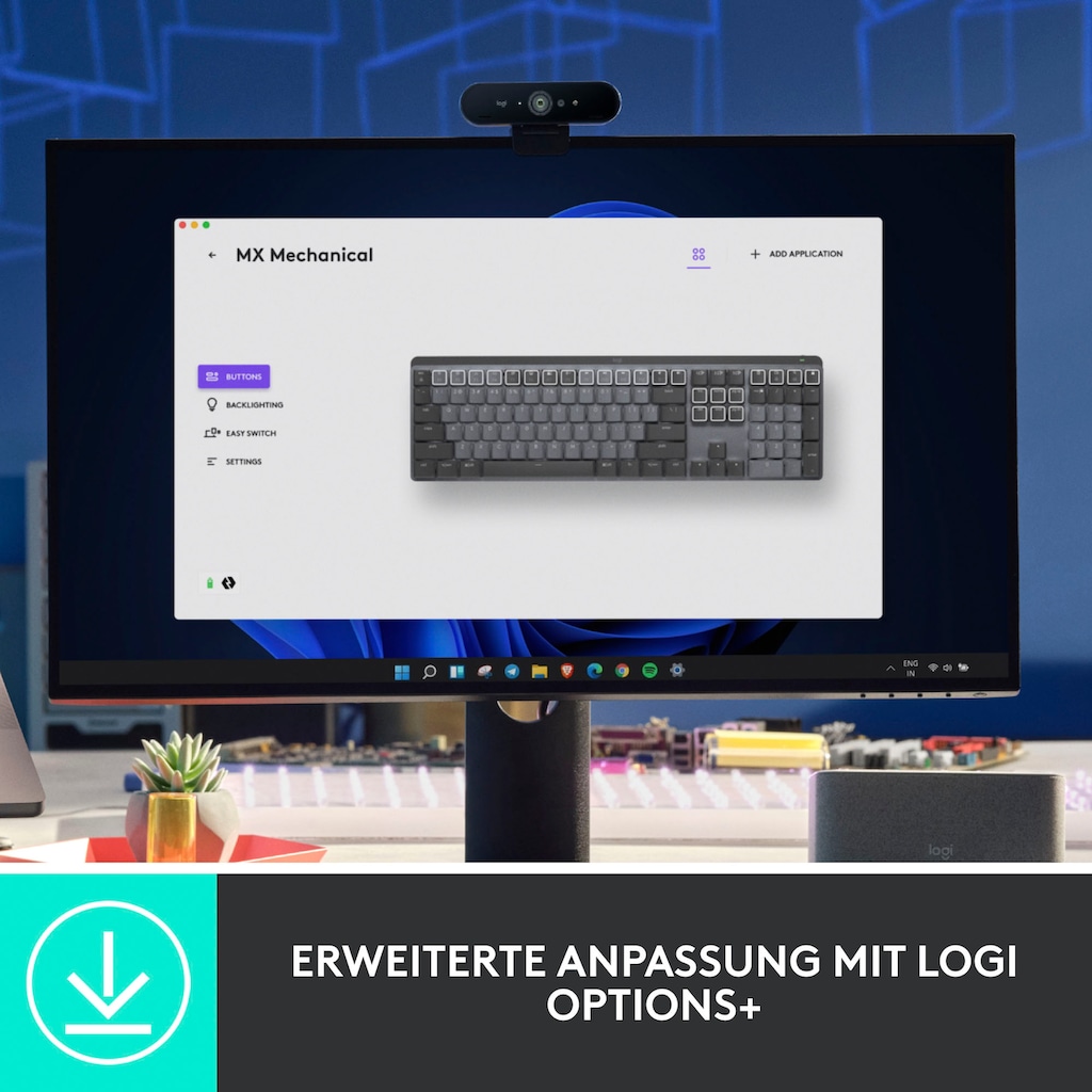 Logitech Tastatur »MX Mechanical TACTILE«, (Ziffernblock-Fn-Tasten-USB-Anschluss)