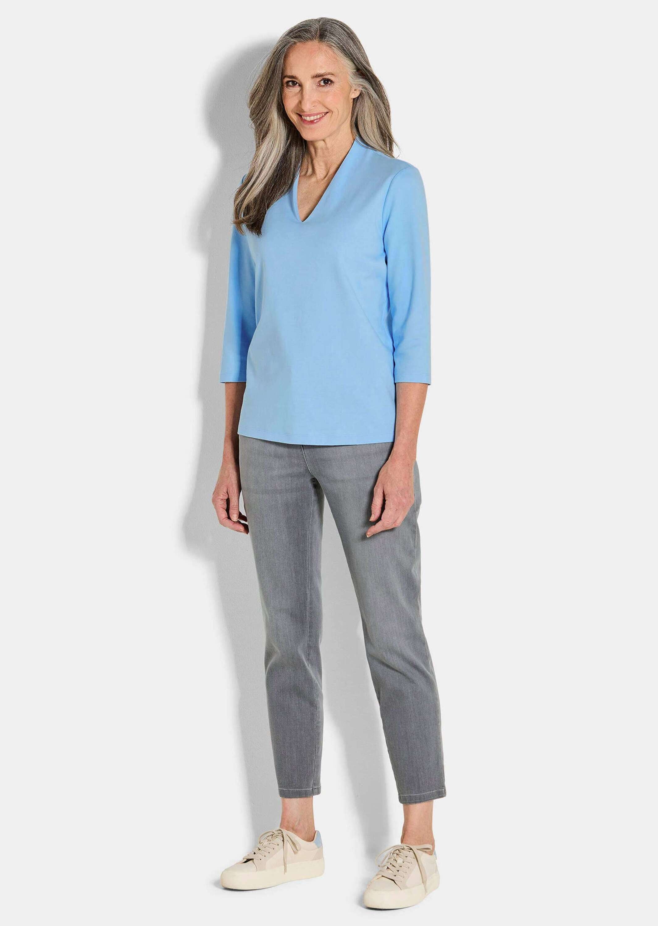 GOLDNER Kurzarmshirt »Kurzgröße Basic-Shirt aus Interlock-Jersey«