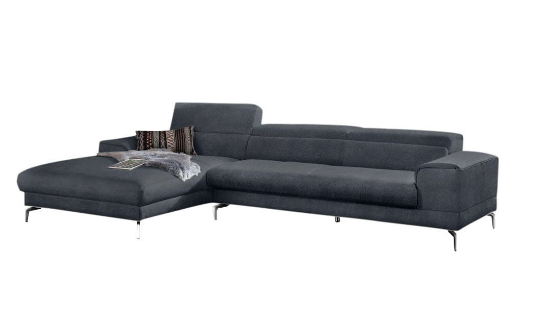 W.SCHILLIG Ecksofa »piedroo, Designsofa mit tollem Sitzkomfort, elegant und bequem, L-Form«, Kopfteilverstellung, wahlweise mit Sitztiefenverstellung, Breite 343cm