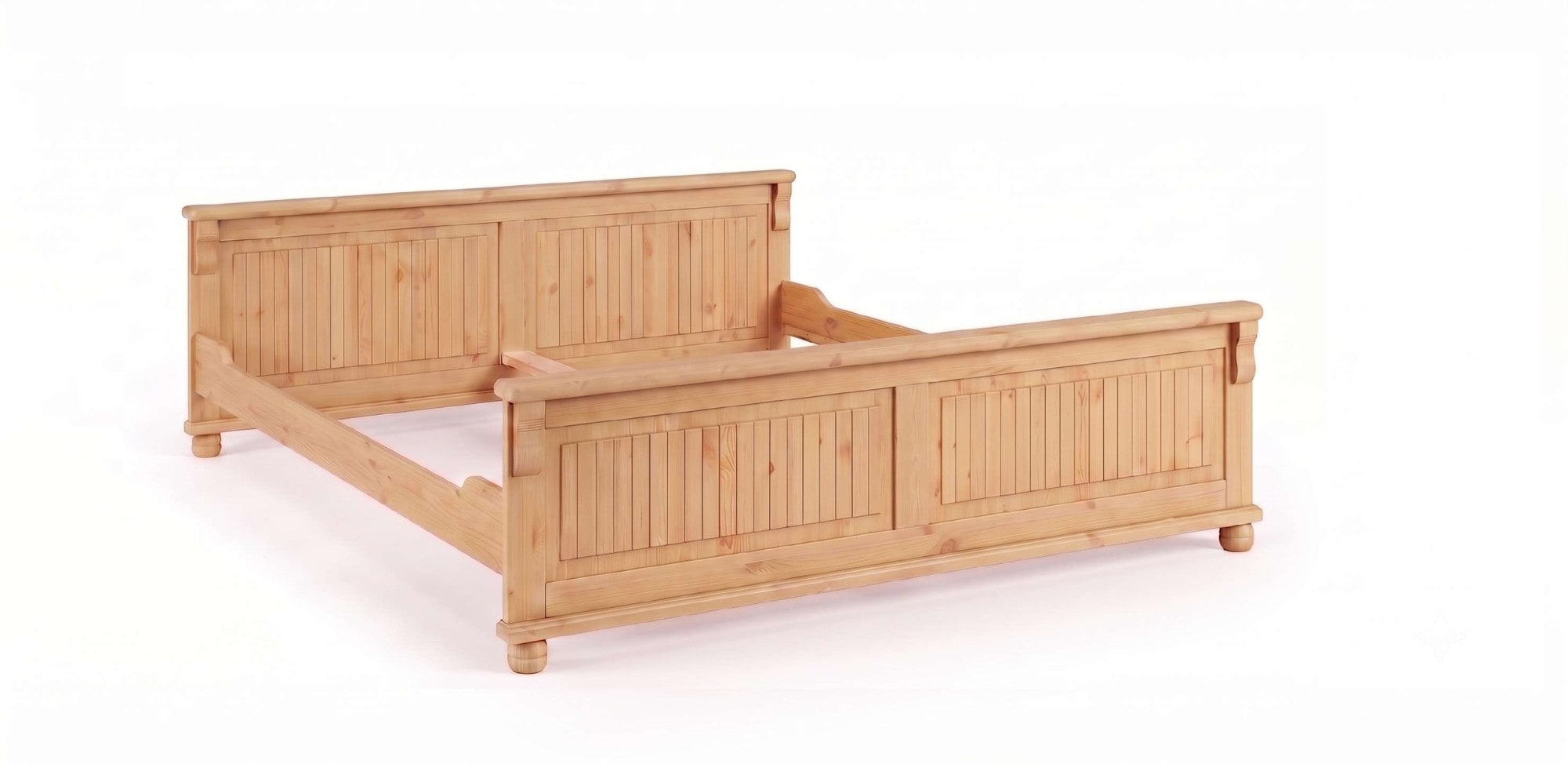 OTTO home Massivholzbett »Adele« Breite 140 oder 180 cm, Landhausstil,  aus massiver Kiefer, schöne Kassettenoptik, Lamellenoptik