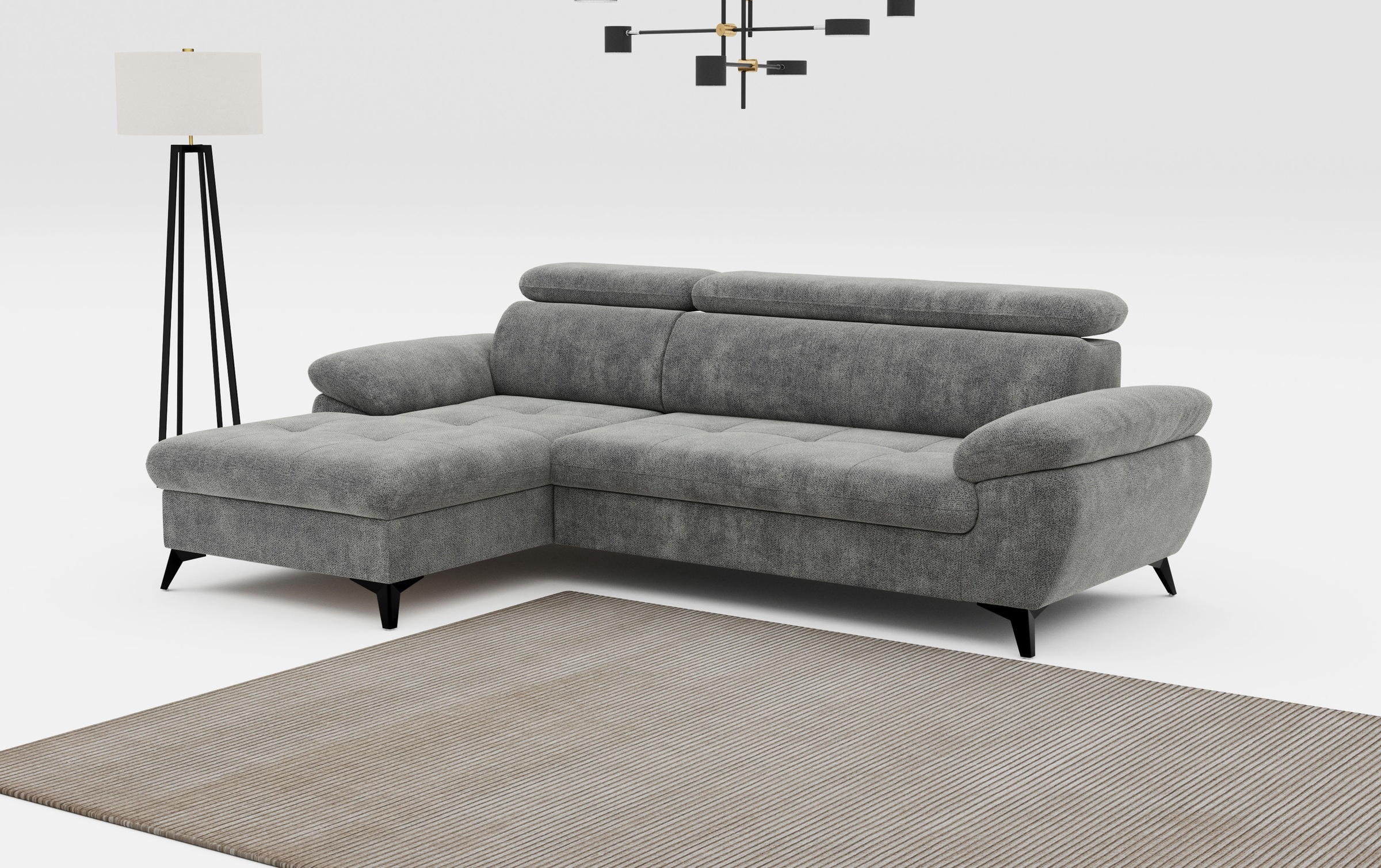 COTTA Ecksofa "Hudson L-Form, B: 261 cm" mit Kopfteilverstellung, optional günstig online kaufen