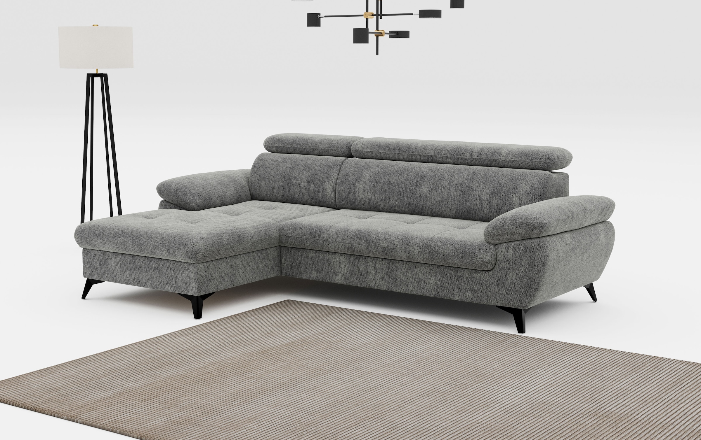 COTTA Ecksofa "Hudson" optional mit Schlaffunktion und XL Bettkasten, Liegefläche 190x119cm