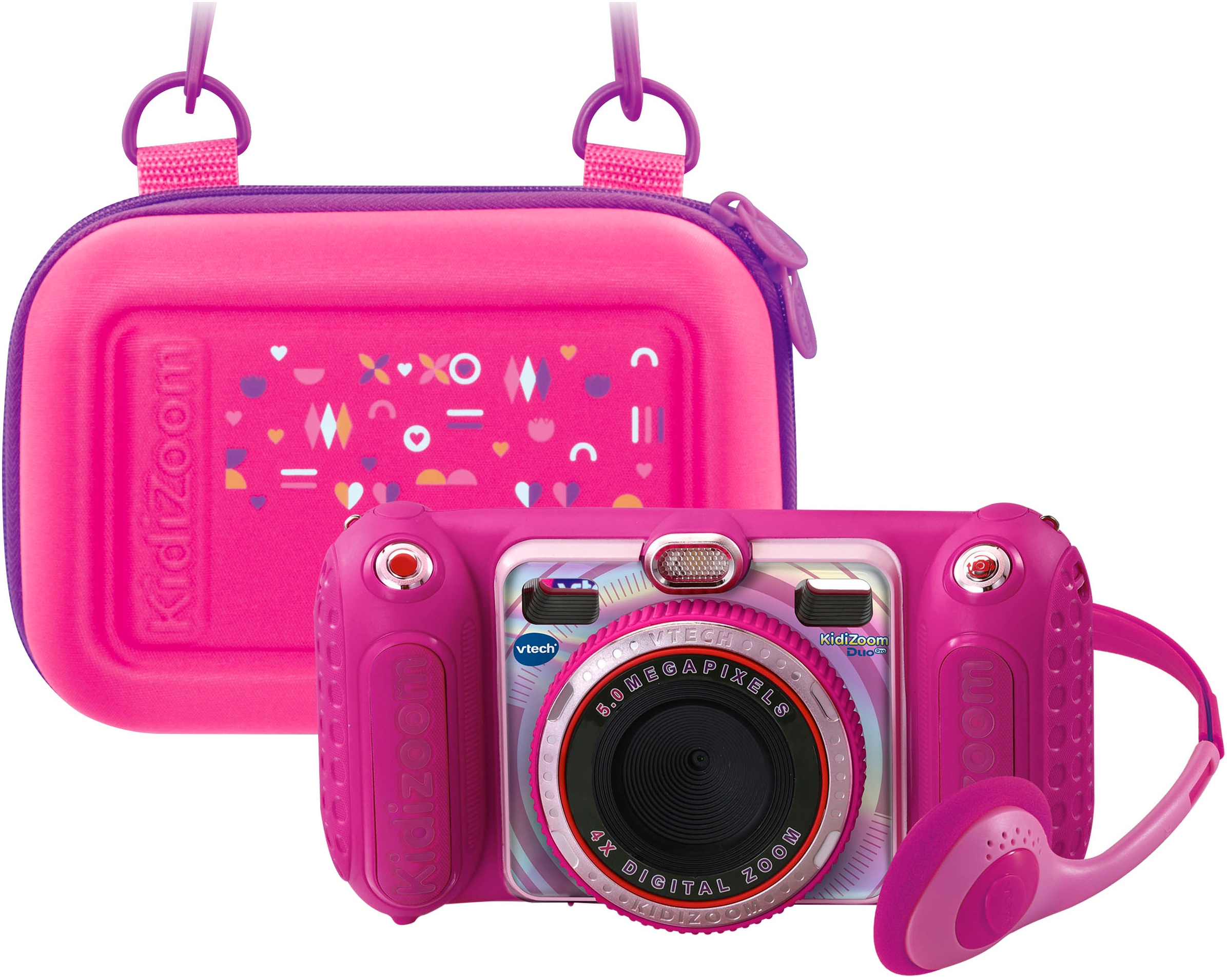 Vtech® Kinderkamera »KidiZoom Duo Pro, pink«, inklusive Tragetasche