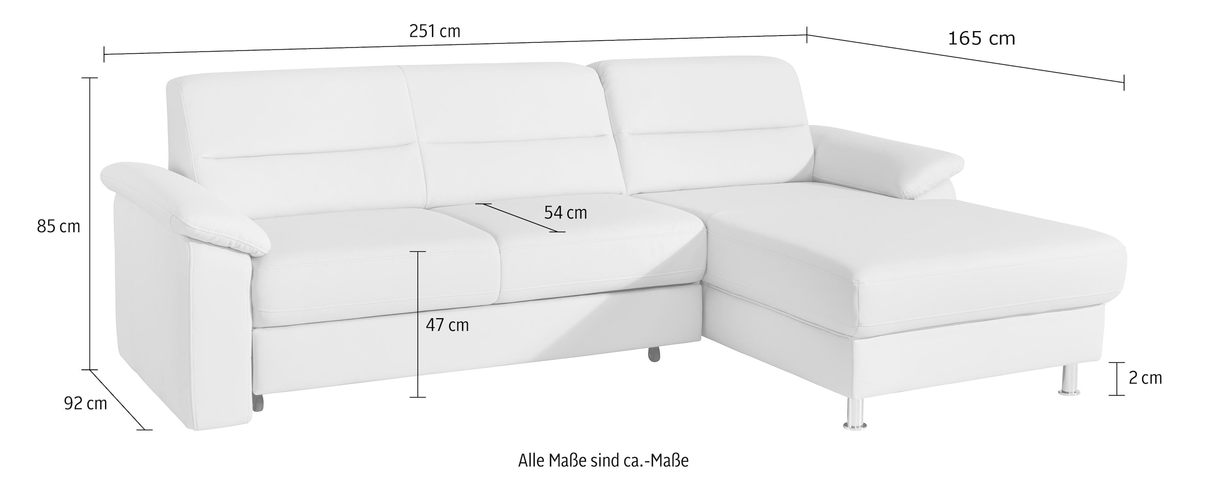 sit&more Ecksofa »Ascara L-Form«, inklusive Boxspring/Federkern-Polsterung, wahlweise mit Bettfunktion