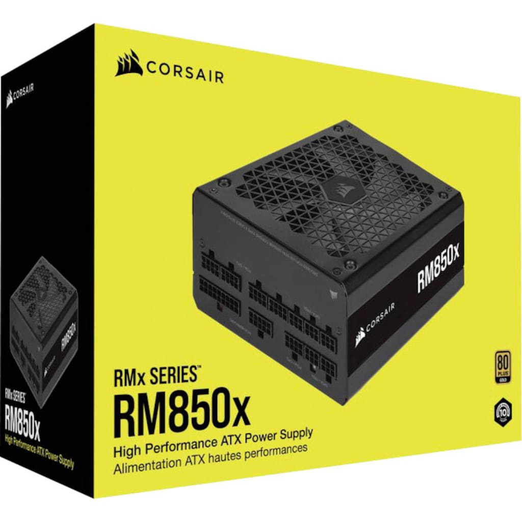 Corsair PC-Netzteil »Series RM850x, Fully Modular 80 Plus Gold 850 Watt, EU Version«, (1 St.)